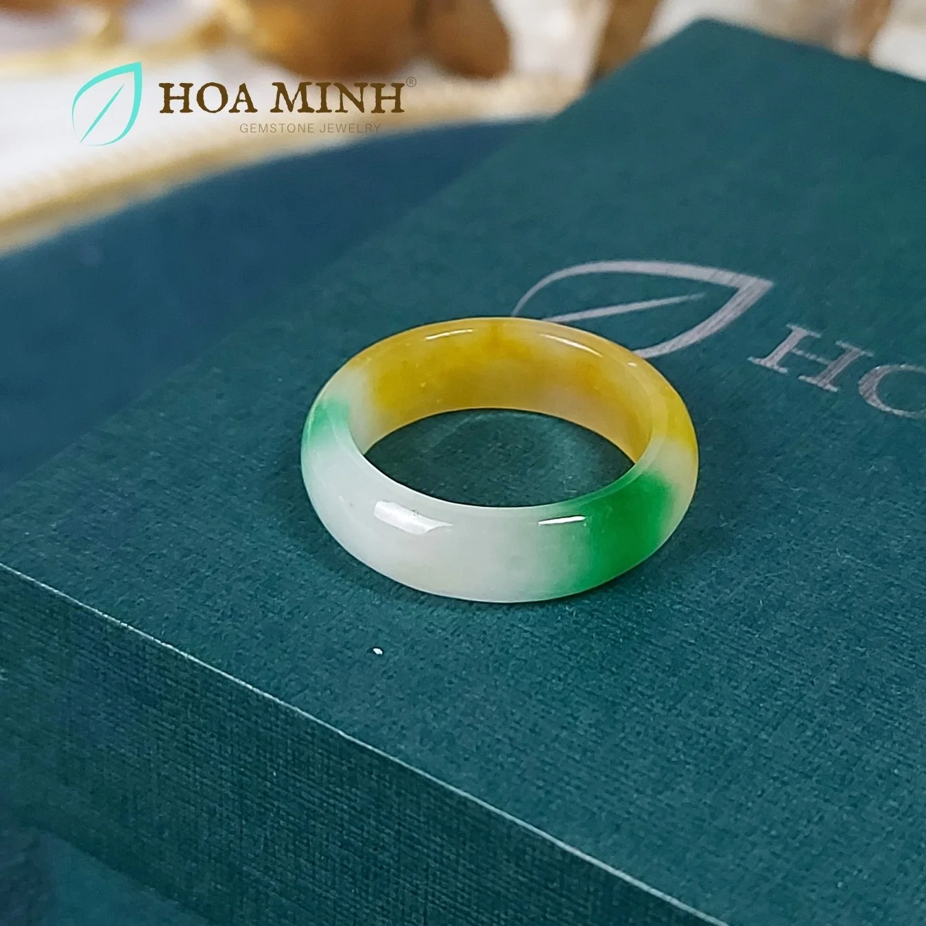 Nhẫn đá Cẩm Thạch Đa Bảo VIP size đường kính 18mm dày 6 li không kén mệnh