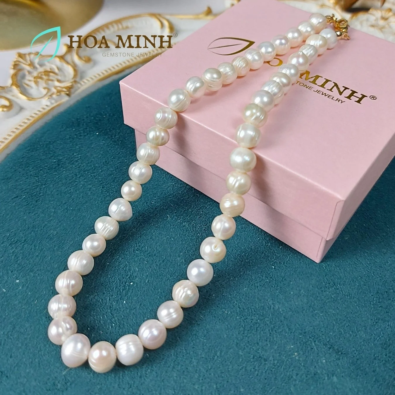 Chuỗi cổ Ngọc Trai size 8.5 li ngọc nuôi nước ngọt dài dây 40cm thanh lịch thời trang