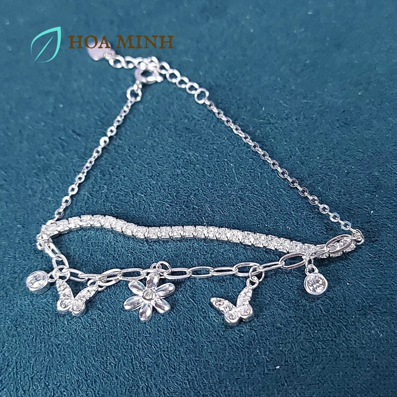 Lắc tay nữ bạc Ý kiểu dây xoàn 2 tầng 2.5 li phong cách thời thượng, sang trọng