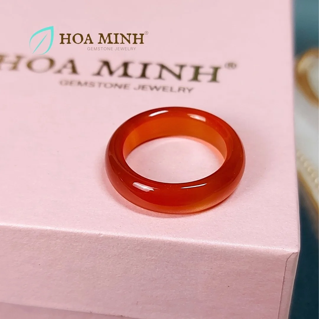 Nhẫn đá Mã Não đỏ VIP size đk 17mm dày nhẫn 5.5 li thời trang