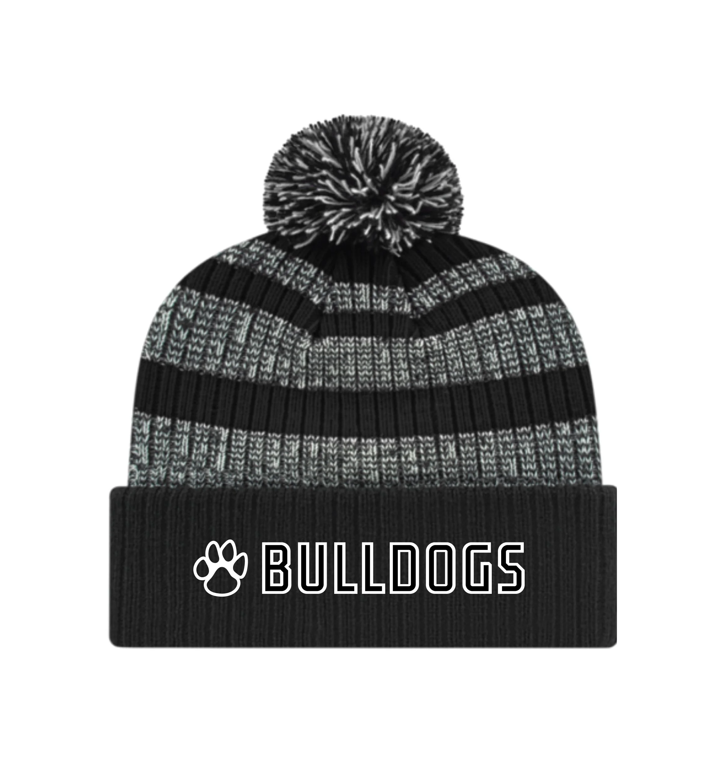 Batavia Bulldogs: Embroidered Paw & Bulldogs Heavy Ribbed Knit Cap with Cuff