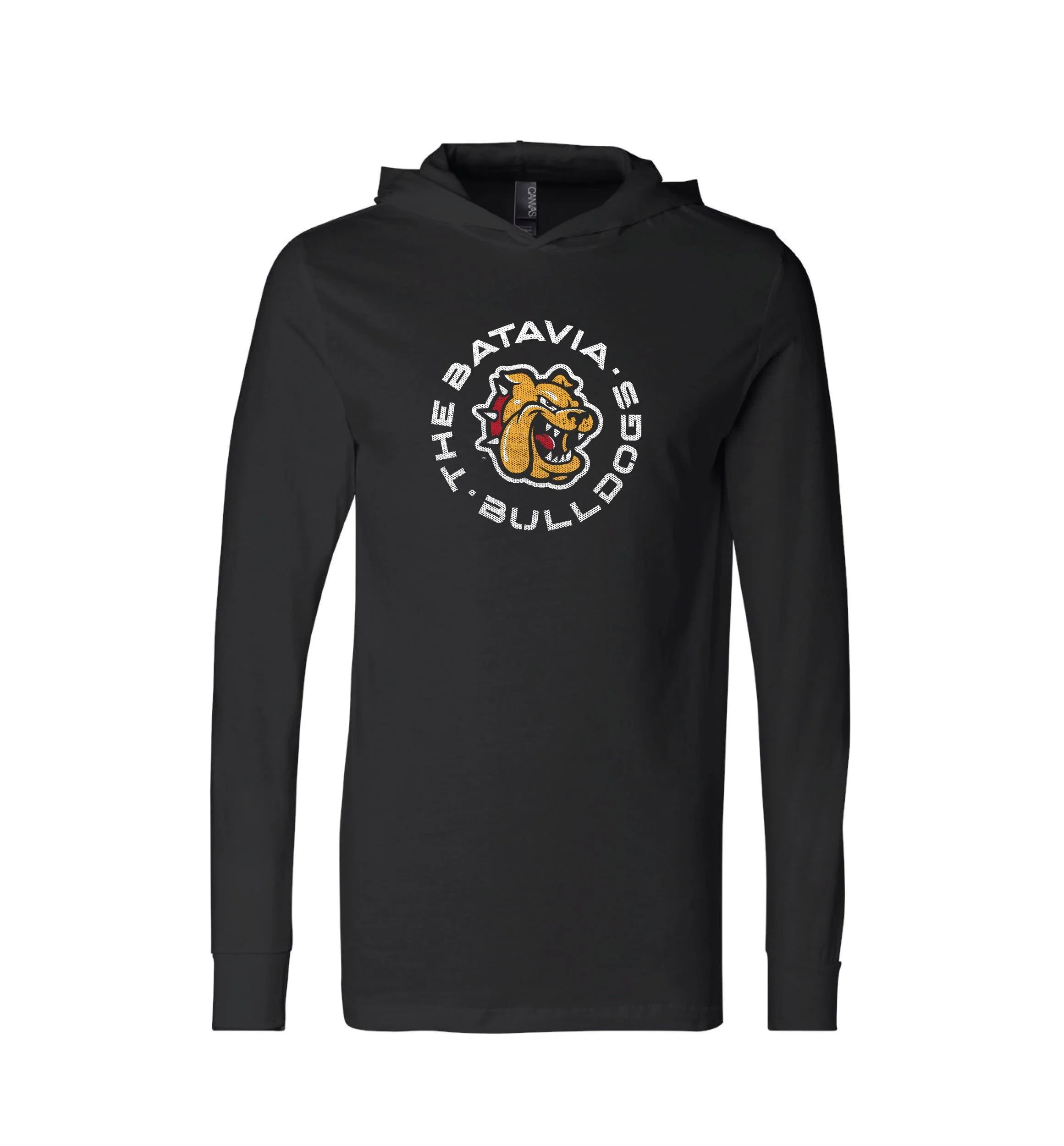 Bulldog Grit: Bella Canvas Cotton Jersey Long Sleeve Hoodie T-Shirt // Unisex