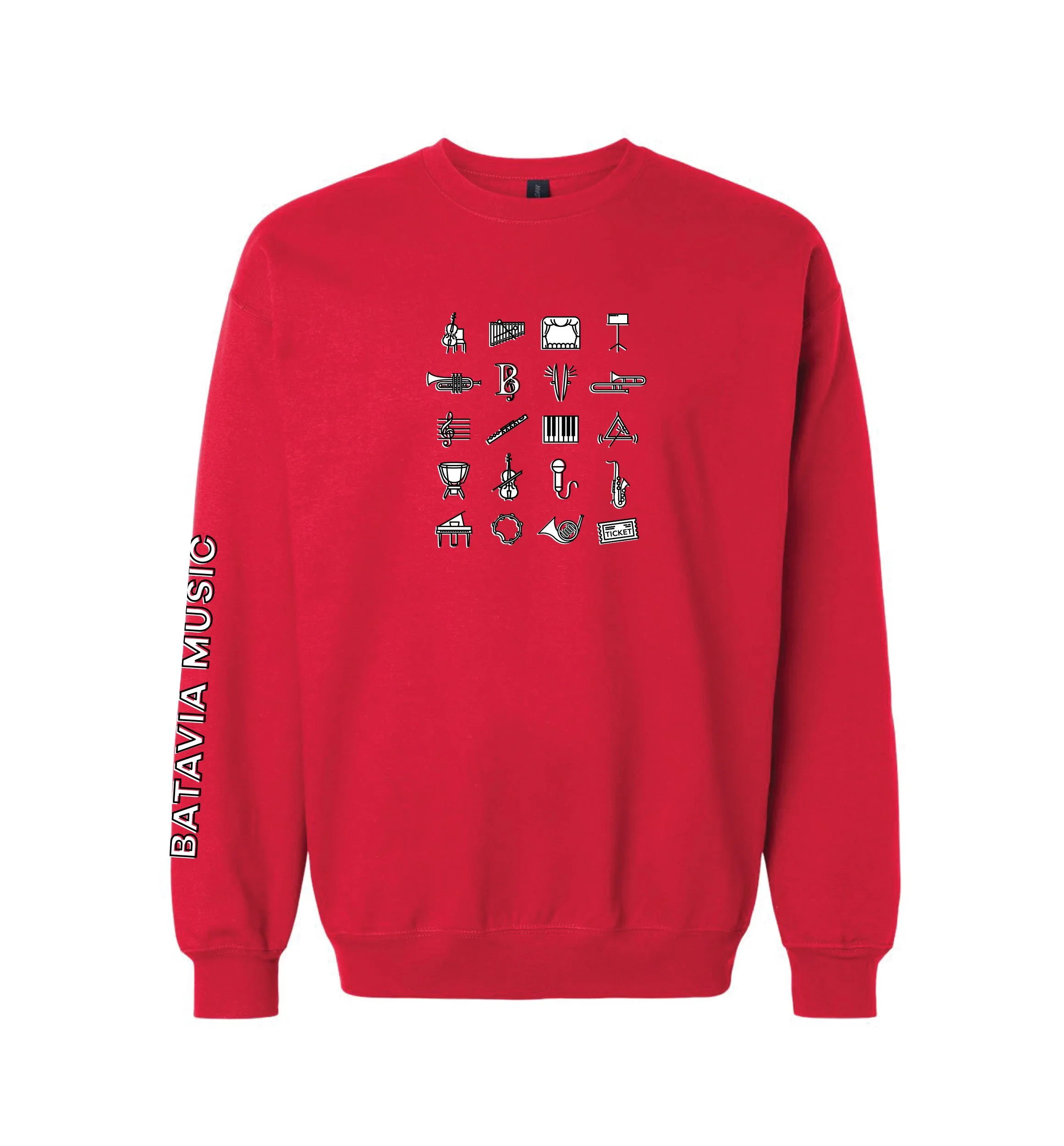BataviaMusicIcons_GildanSoftStyleSweatshirt_Red.jpg