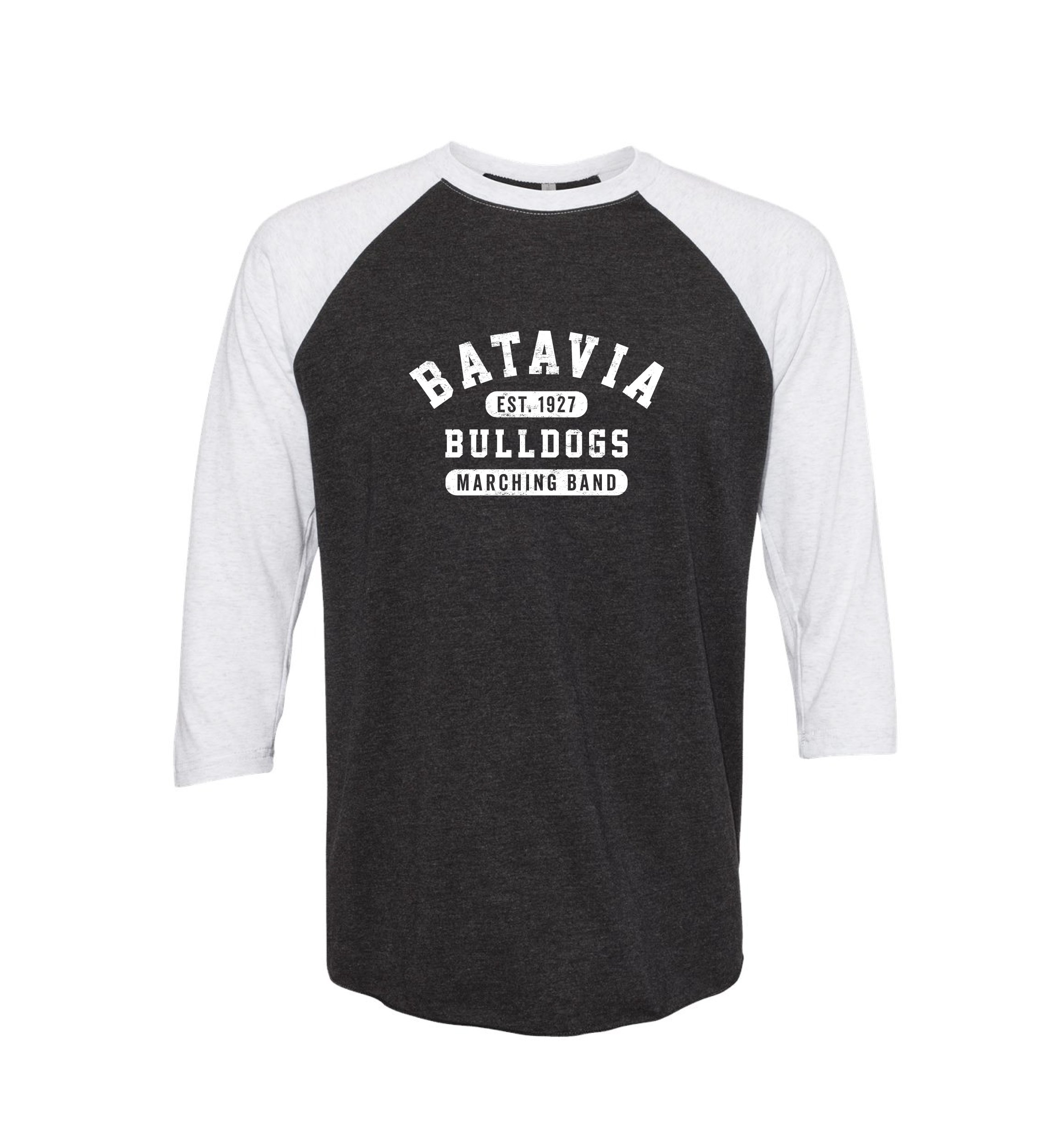 BataviaMarchingBand_1927_NextLevelRaglanTee_WhiteGrey_1.jpg