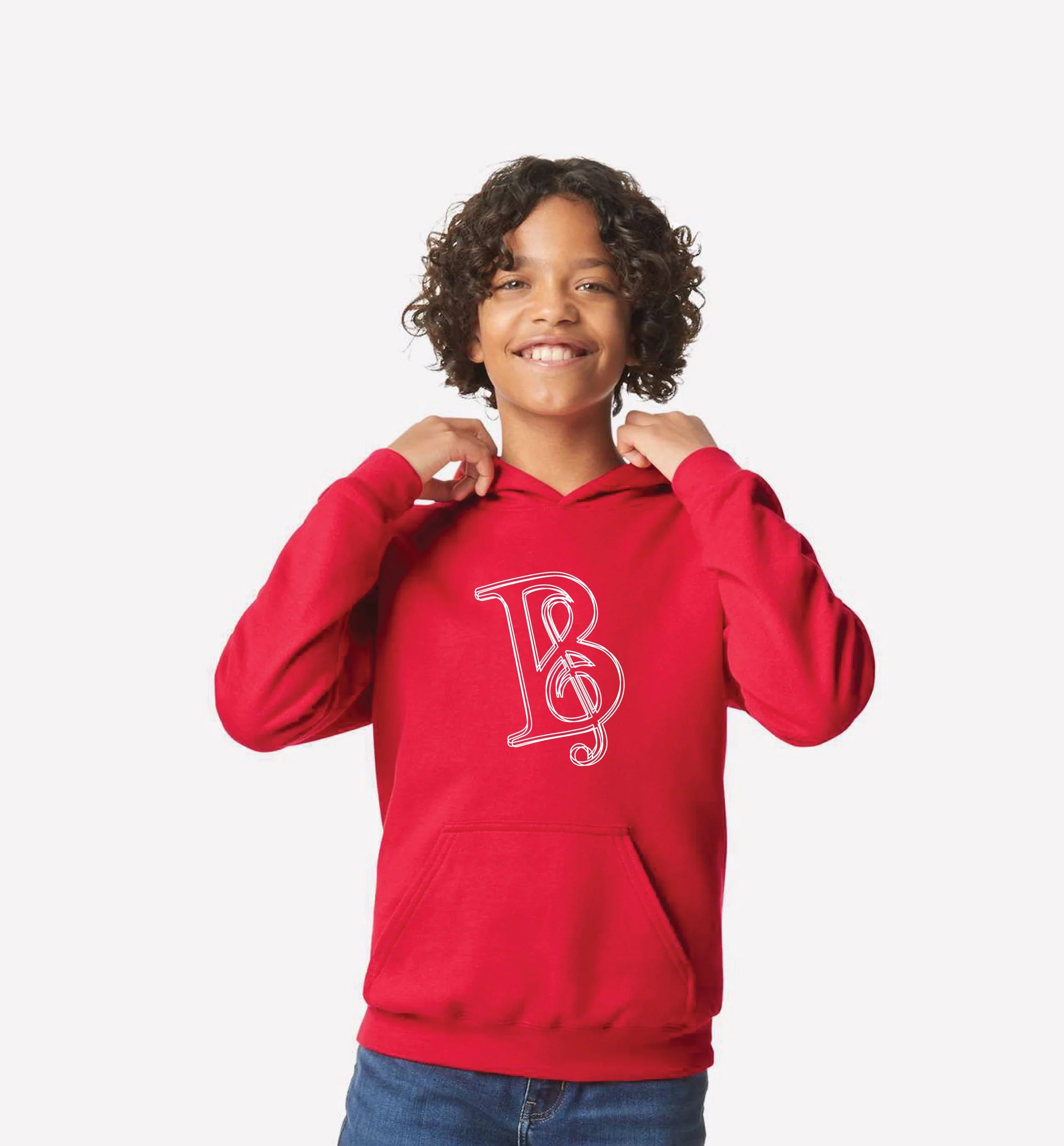 Batavia Music Logo: Youth Gildan Softstyle Hoodie // Unisex // Red