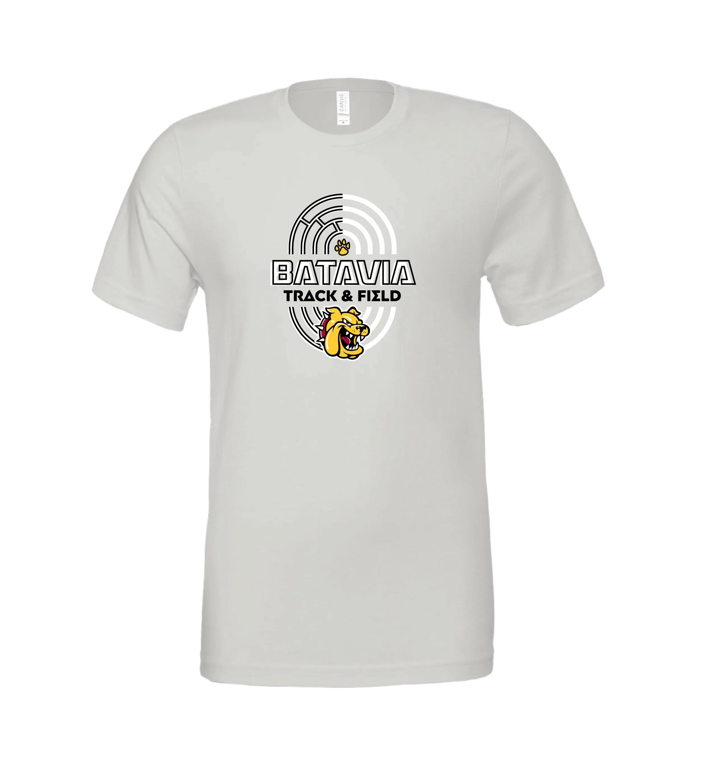 BataviaBulldogs_Track_Lanework_BellaCanvasTee_Silver_1.jpg