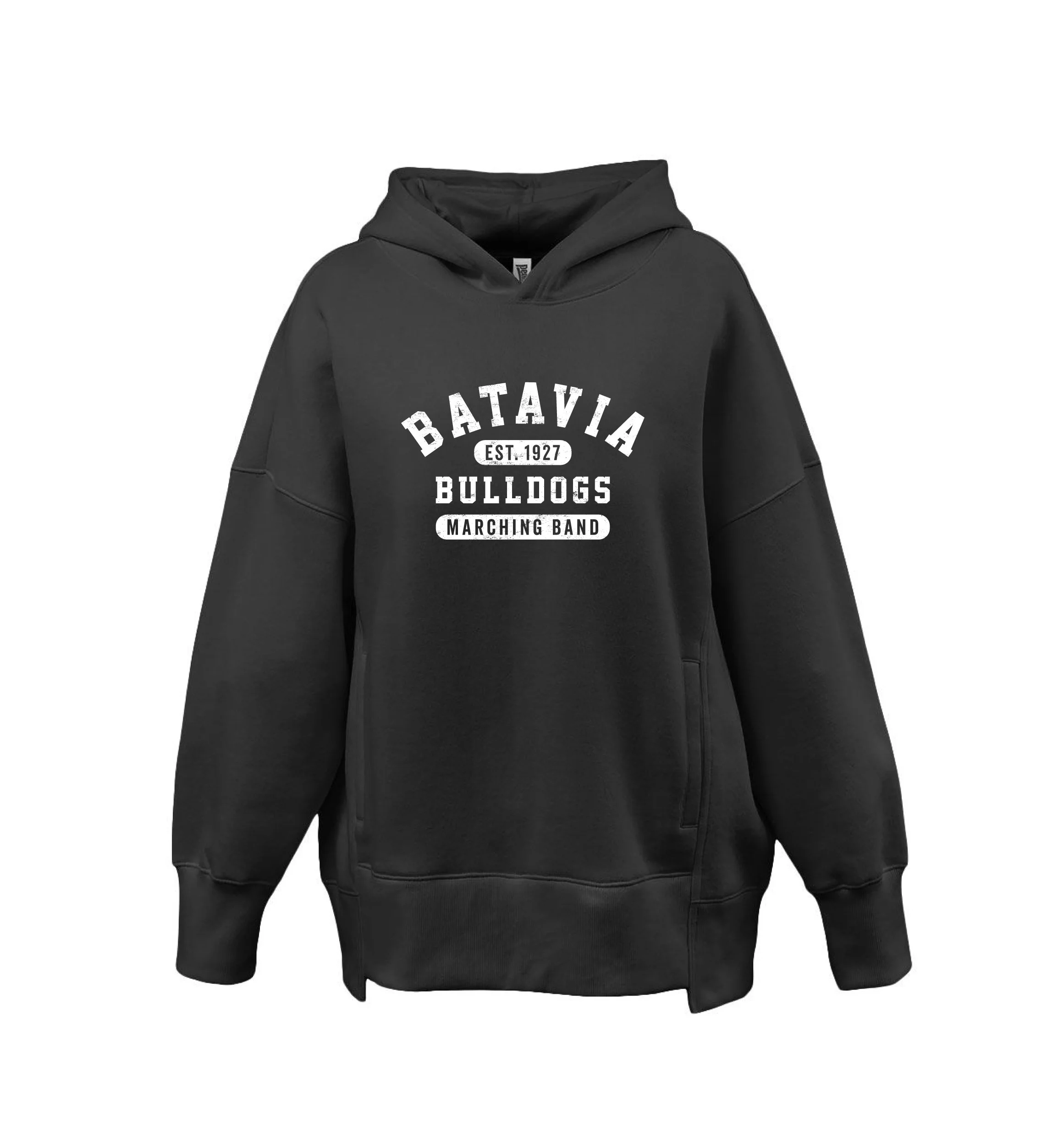 BataviaMarchingBand_1927_Pennant_Women'sOversized_Black.jpg