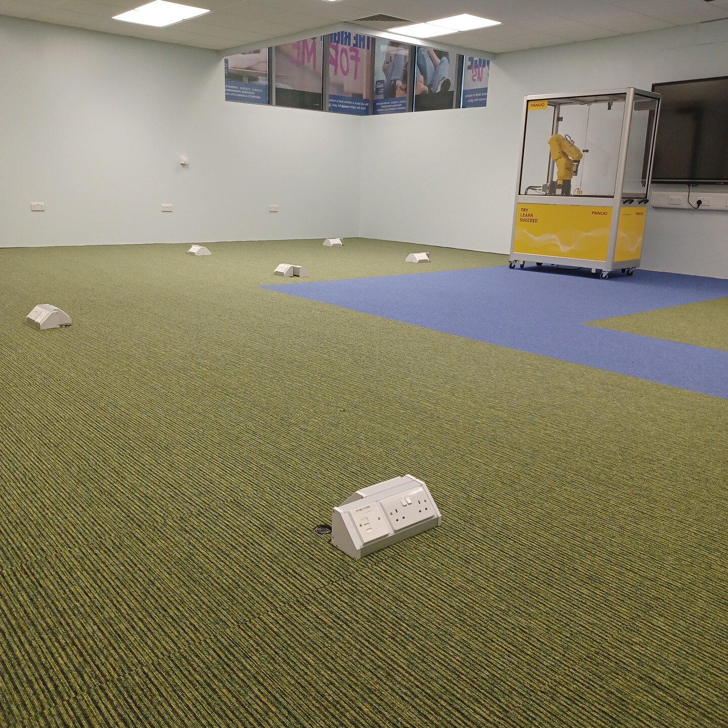 A small taste of some of the educational works completed this summer! Carpet tiles to a robotics lab at a college in Birmingham.