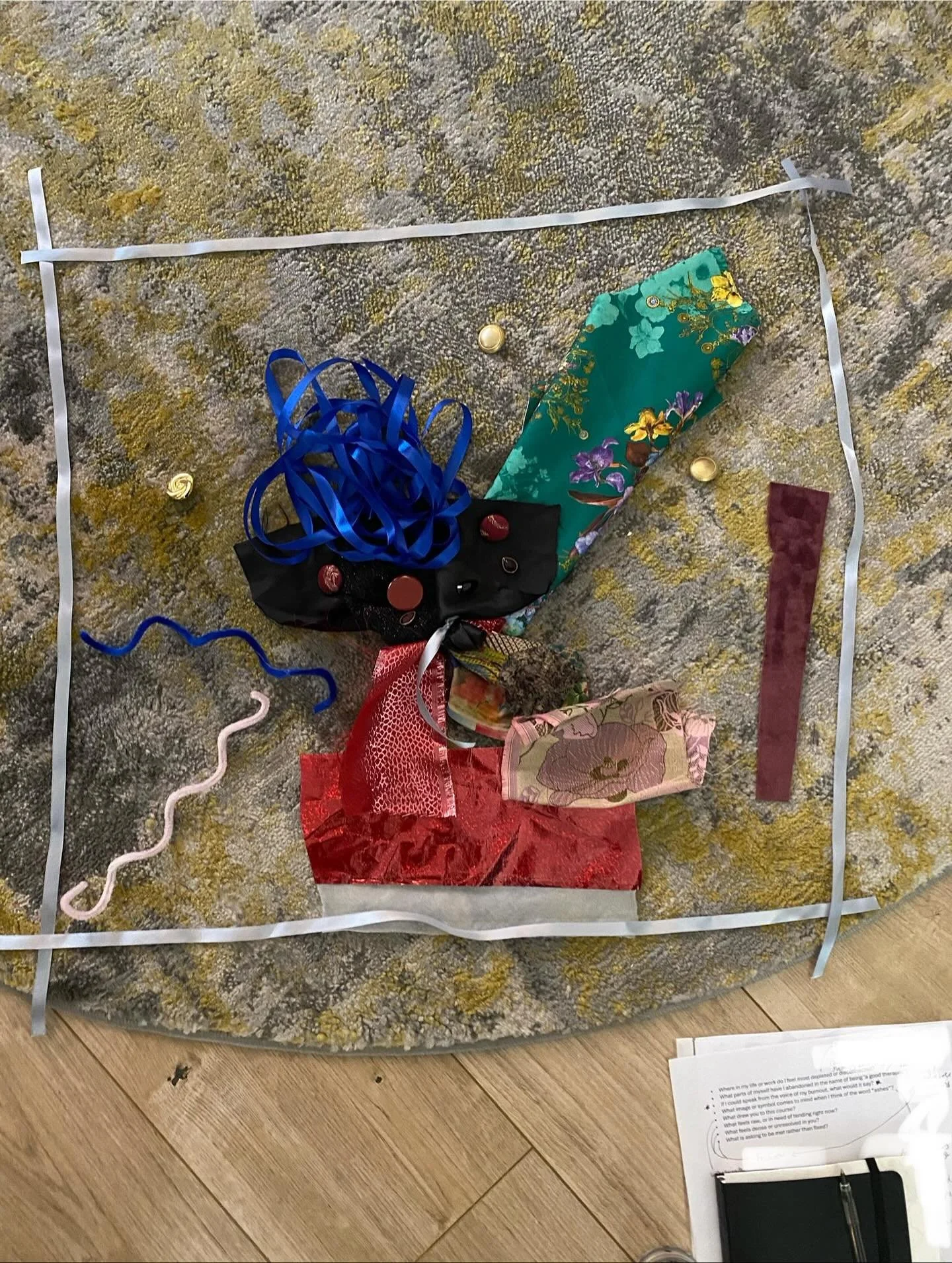 A gorgeous time was had yesterday at @tabula.rasa.counselling first session of the month-long &ldquo;Burning-In&rdquo; workshop. 
The group took part in several experiential practices which invoked the first alchemical stage- nigredo- the breaking do