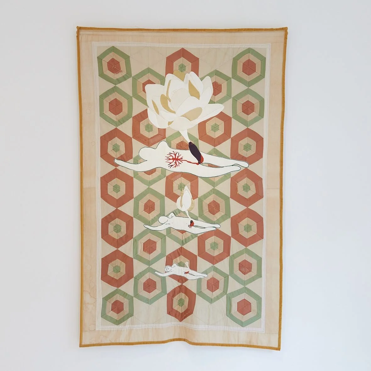 &ldquo;The Self consuming lotus&rdquo; was handmade by my dear friends Ellen Klee and Mutsumi Fukuda in 2012 using original curtains from my German grandparent&rsquo;s 1950&rsquo;s Bauhaus style house. It is one of my most personal pieces and showing