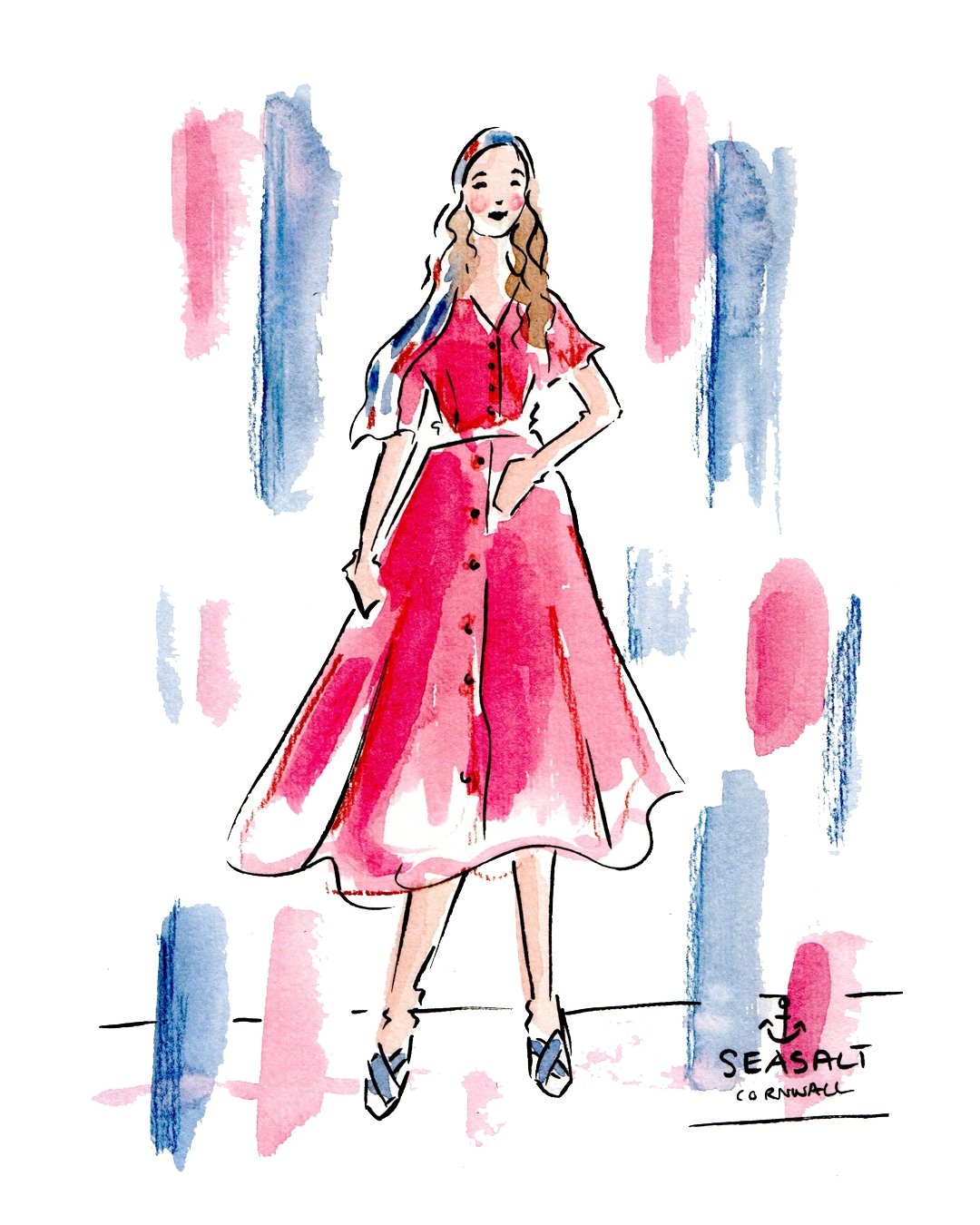 One of the brands I would love to work with next year is @seasaltcornwall

So I created this mock up of a live portrait of one of their Spring / Summer 2025 looks.

I took elements of the headscarf print design to create a dynamic backdrop for the po