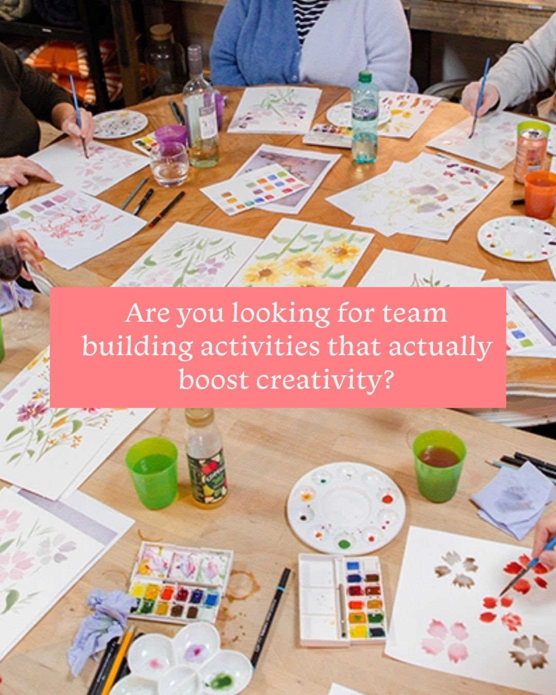 Are you looking for a team building activities that actually boost creativity?

My corporate watercolour workshops are perfect for rewarding your team and encouraging innovation.

Creative workshops improve your employees wellbeing, promote connectiv