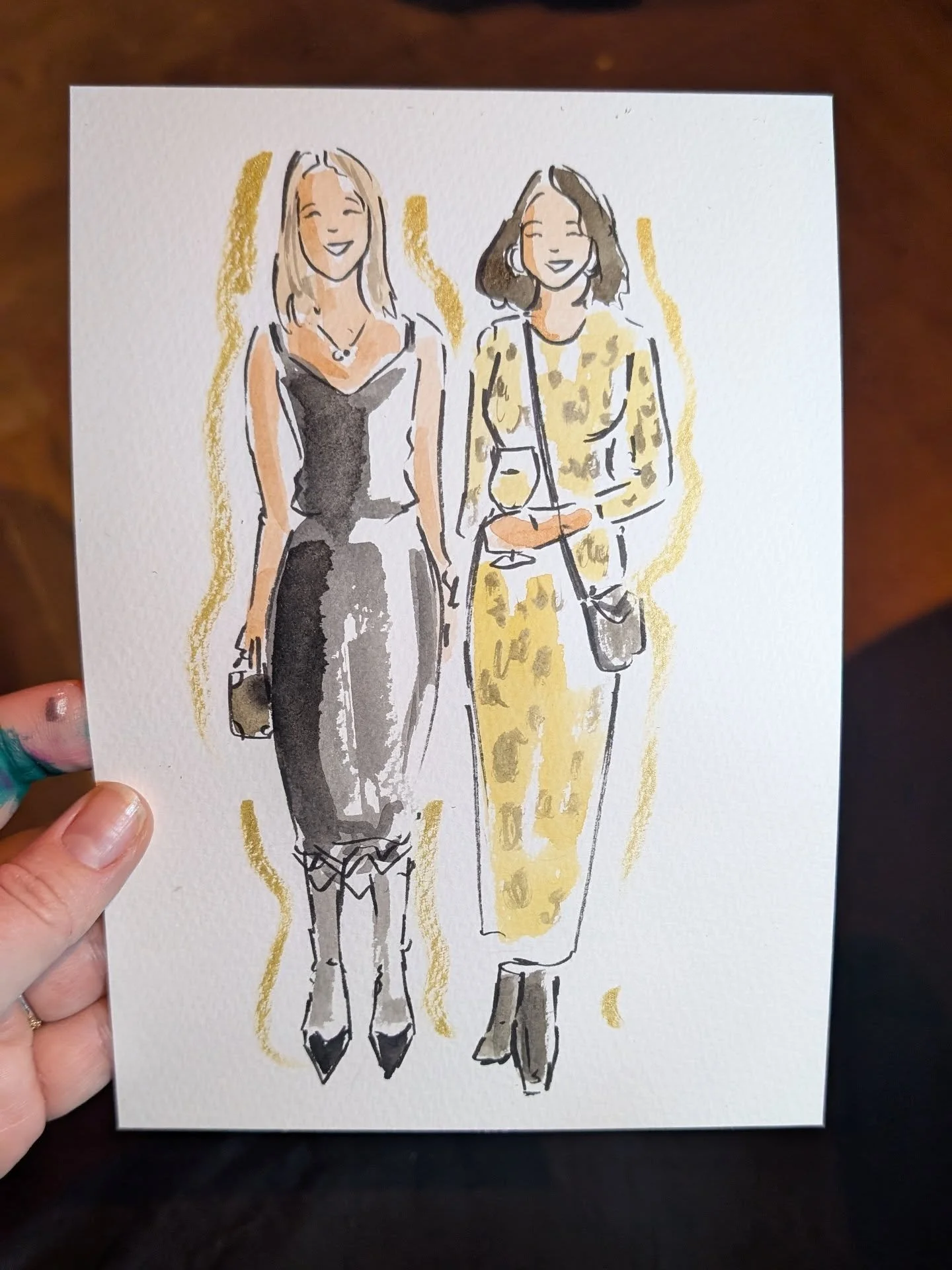 The last couple of weeks have been super busy with Christmas events, so I just wanted to share a few of my favourite portraits from the Deloitte Christmas Party that I illustrated at in London last week.

I enjoyed adding some splashes of colour with