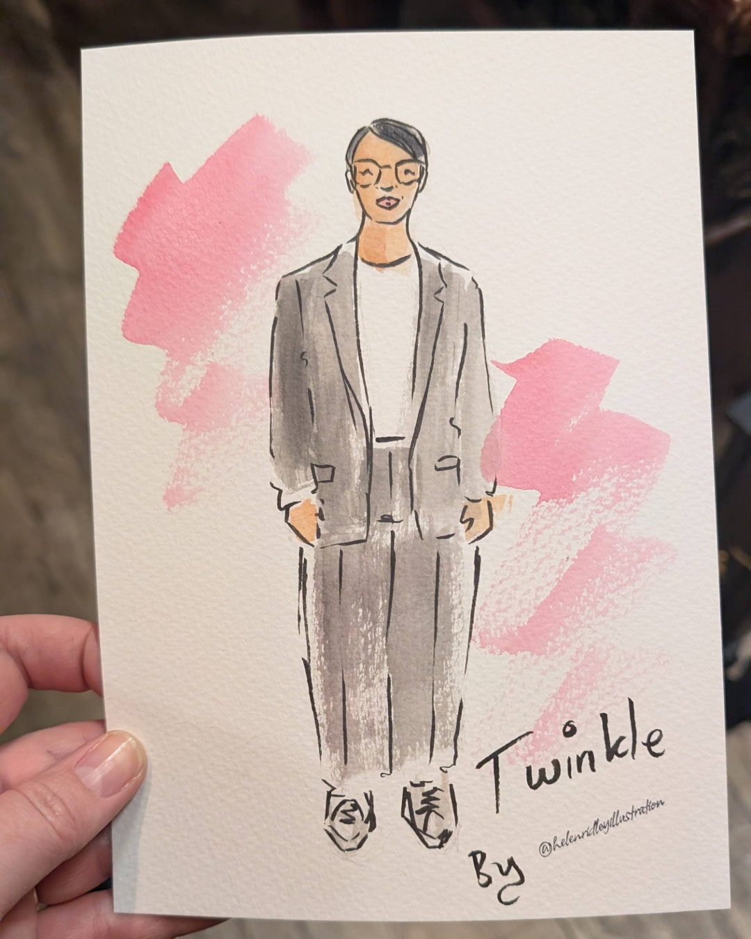 Watercolour sketch illustrated live by Helen Ridley at a networking event