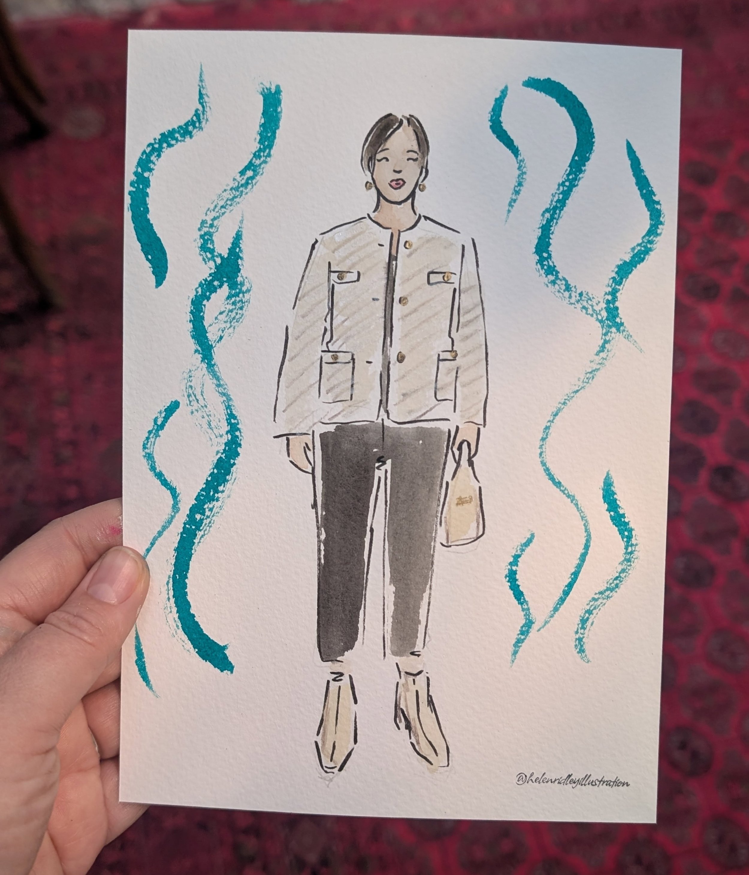 A few of the portraits I painted at J&amp;U's intimate London weddings @thegreenhouses_ in Marylebone a couple of weeks ago.

They had just 40 guests so I was able to paint everyone on the day.

The venue was so beautiful and unique, with each part o