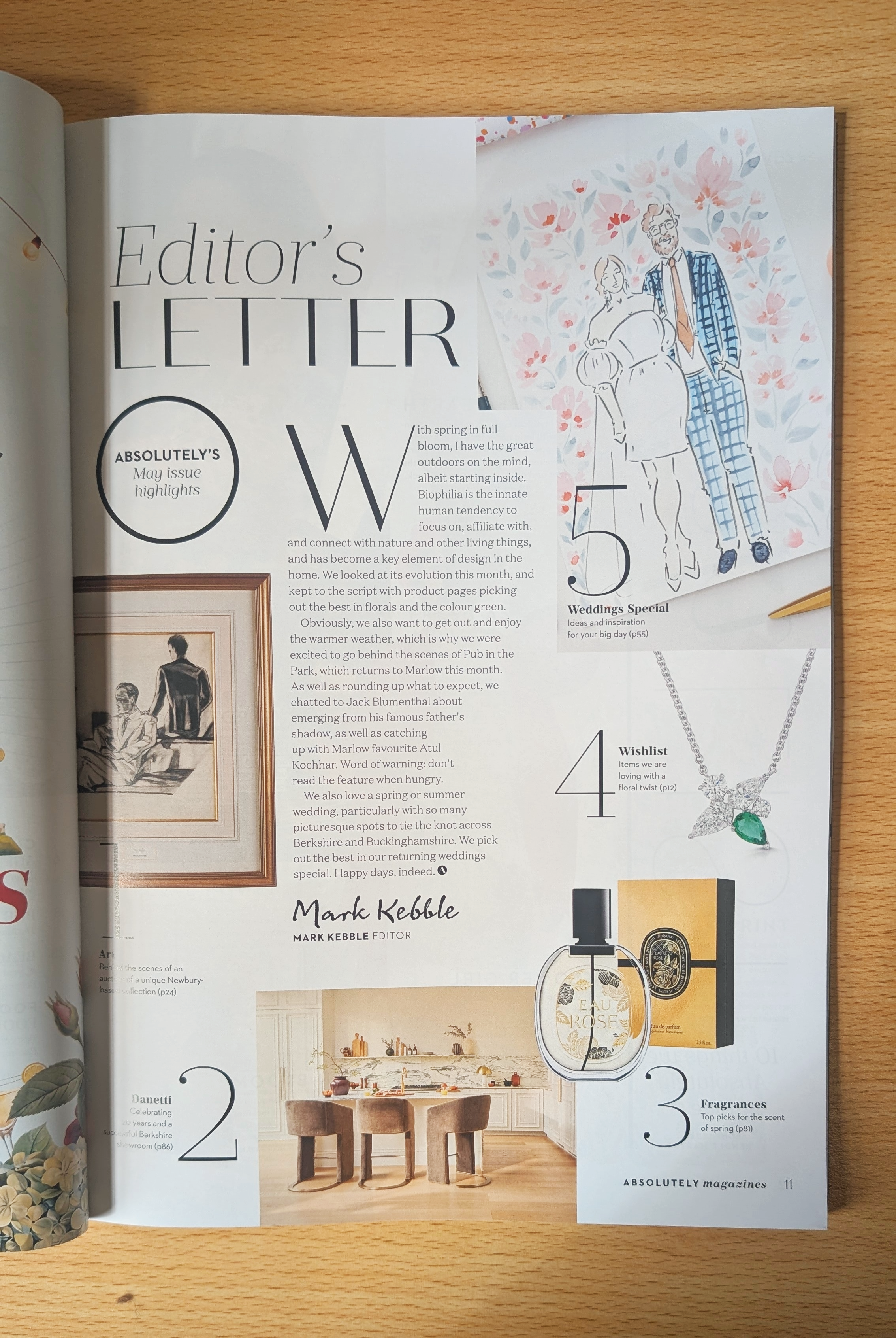 Wedding illustration article in Absolutely Berkshire about Illustrator Helen Ridley