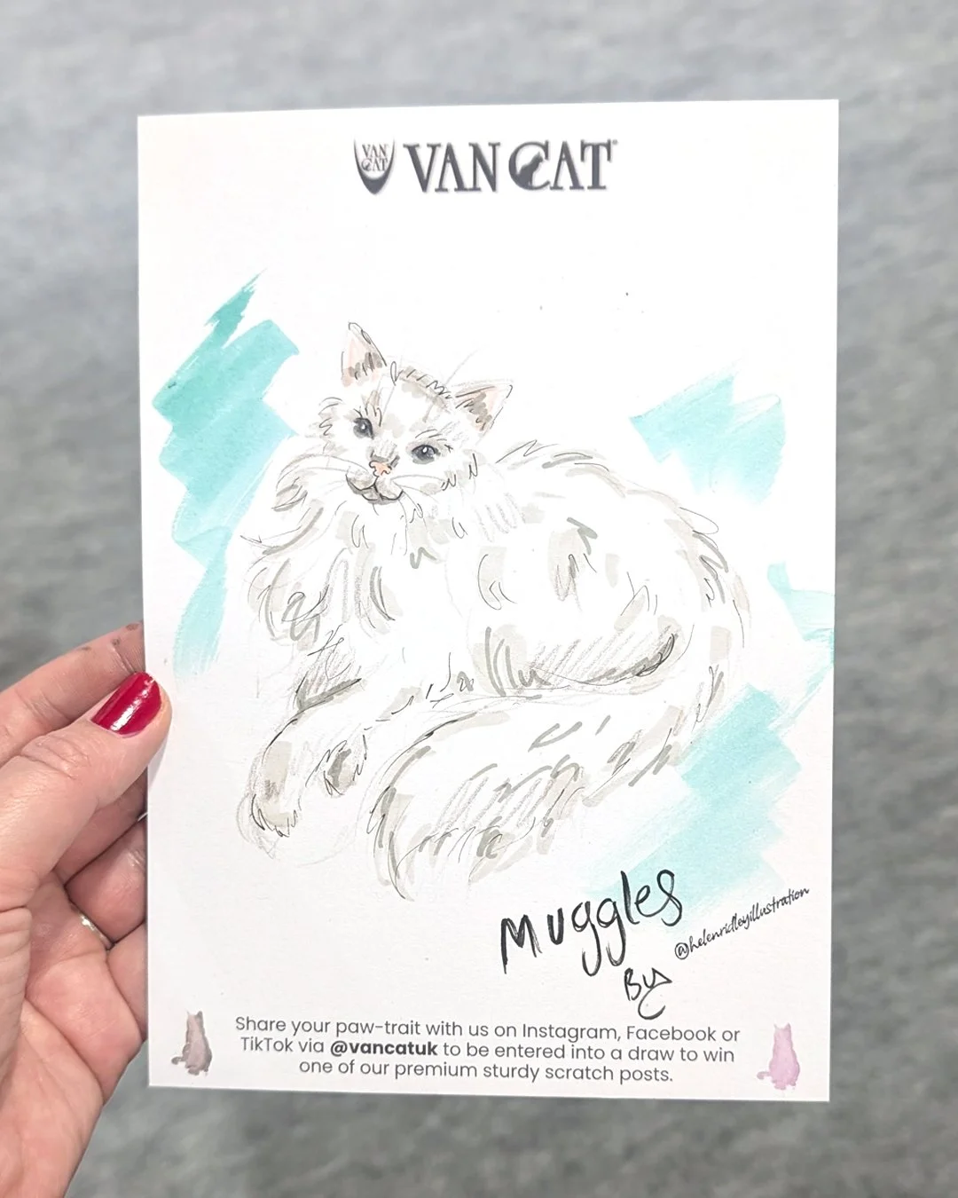 Live Cat Portraits for @vancatuk at the Cat Show Live at the Birmingham NEC 🐾

A couple of weeks ago was invited to create live portraits of customers cats on the VanCat trade stand.  They were captured in just 10 minutes, from reference photos prov