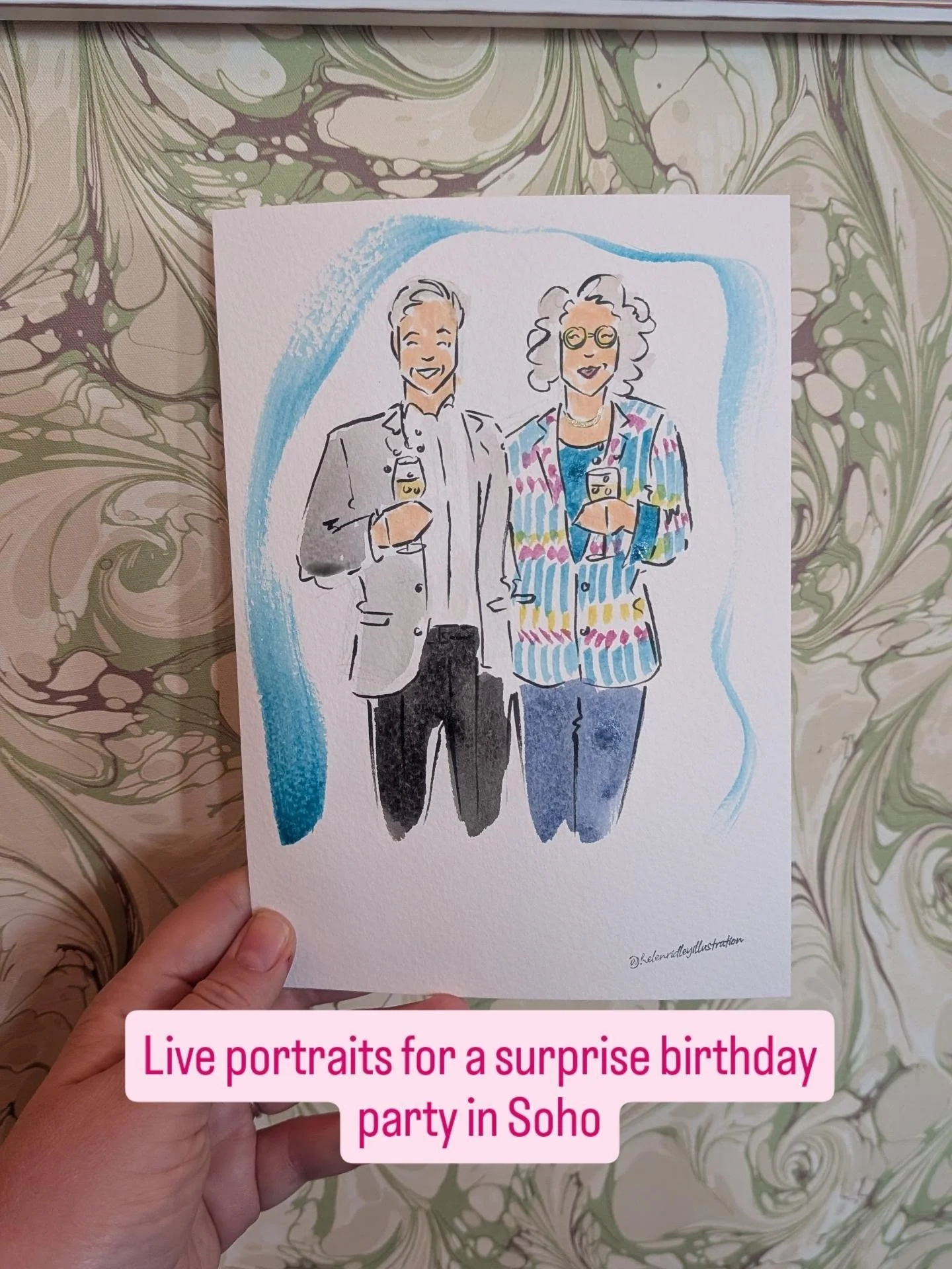 Live portraits for a surprise birthday party in Soho, London 

In September I was invited to illustrate guests at an intimate private party at a hotel in Soho

It was such a fun way to delight the guests and give them something unique to take home as