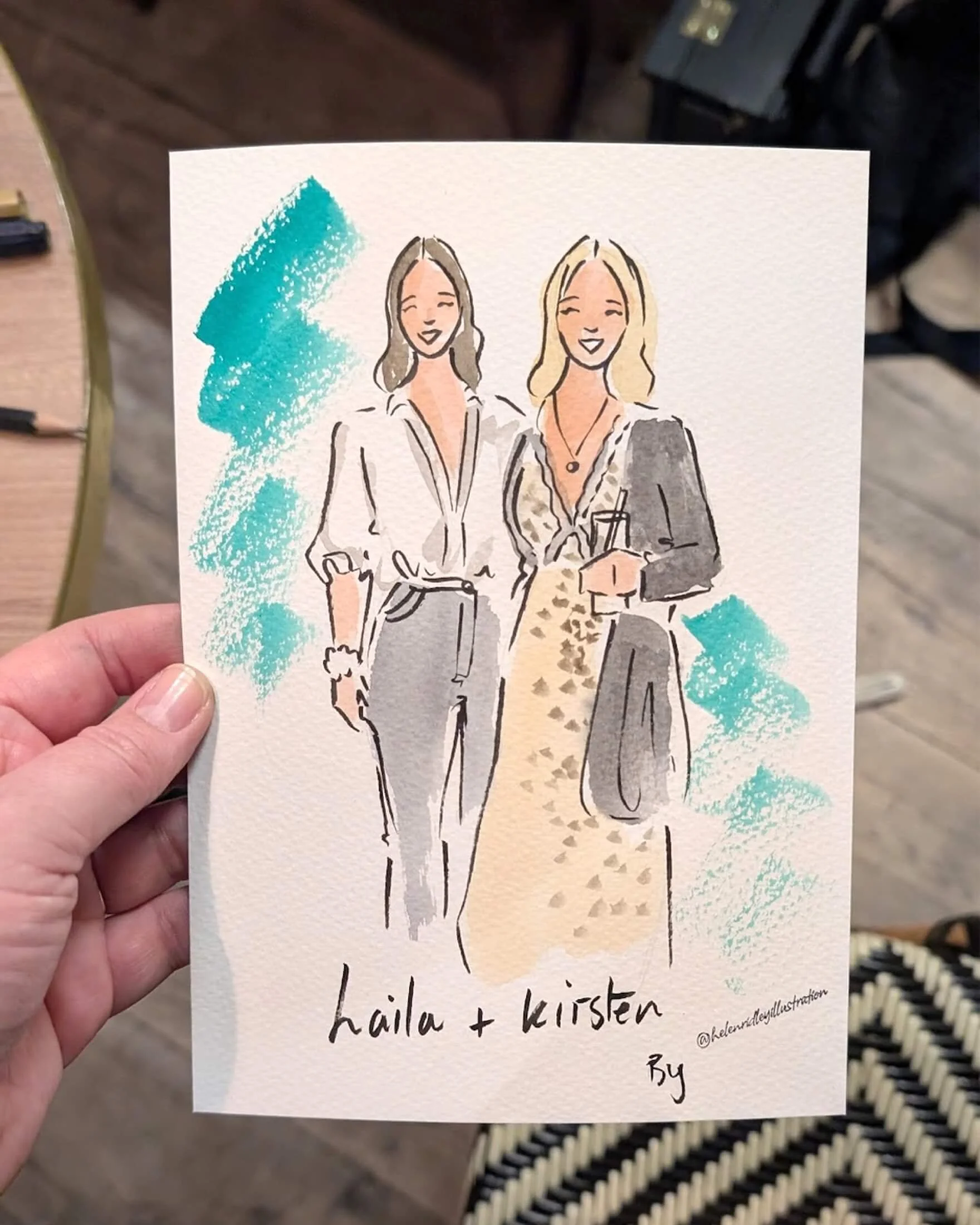 Live illustration of two women