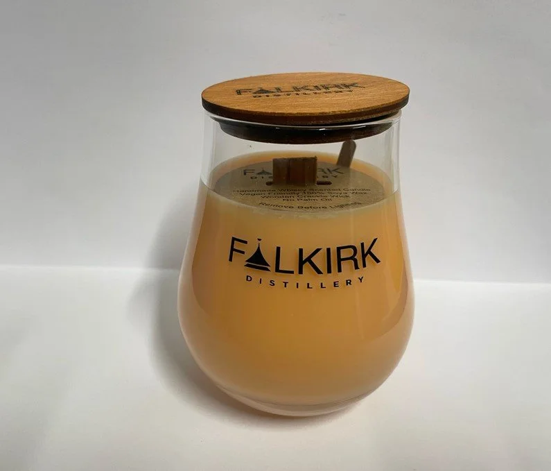 Falkirk Distillery Branded Whisky Scented Soya Wax Wood Wick Candles — Falkirk Distillery