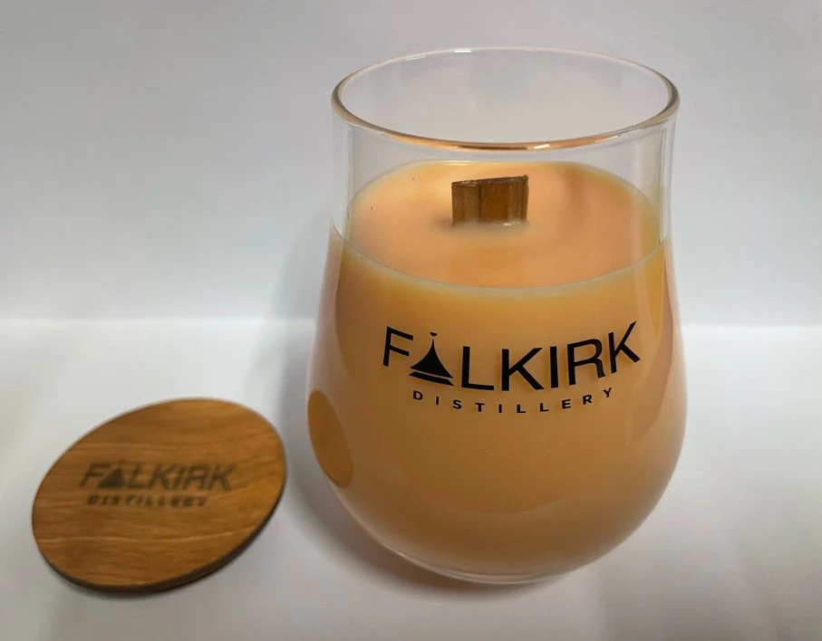 Falkirk Distillery Branded Whisky Scented Soya Wax Wood Wick Candles — Falkirk Distillery