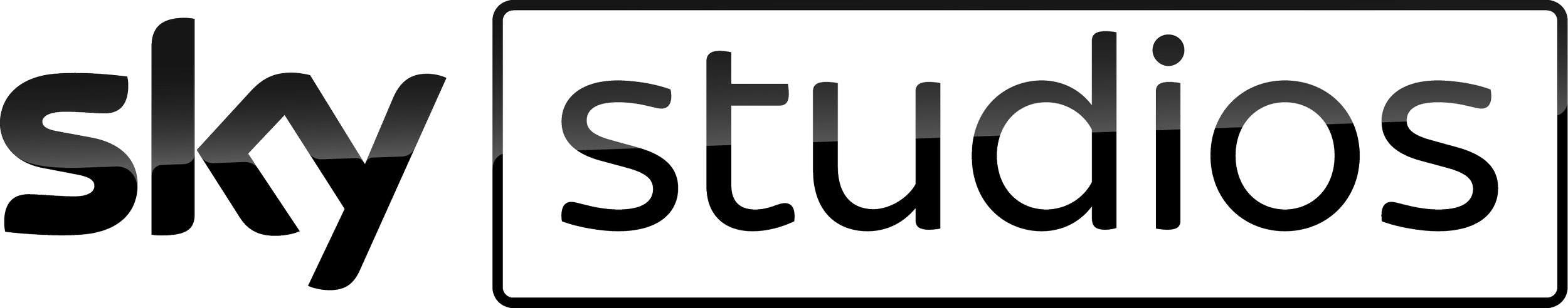 Sky Studios logo in black and white with stylized text.