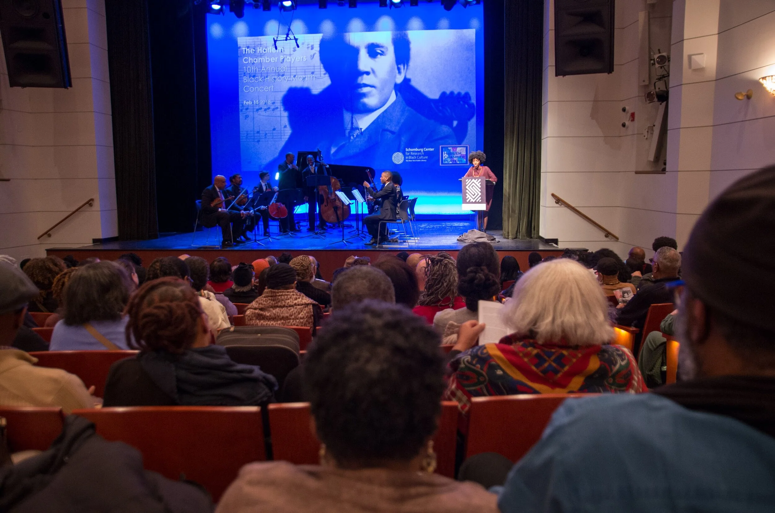 Members of The Harlem Chamber Players performing the Samuel Coleridge-Taylor Nonet for our 10th Annual Black History Month Celebration at the Schomburg Center. 