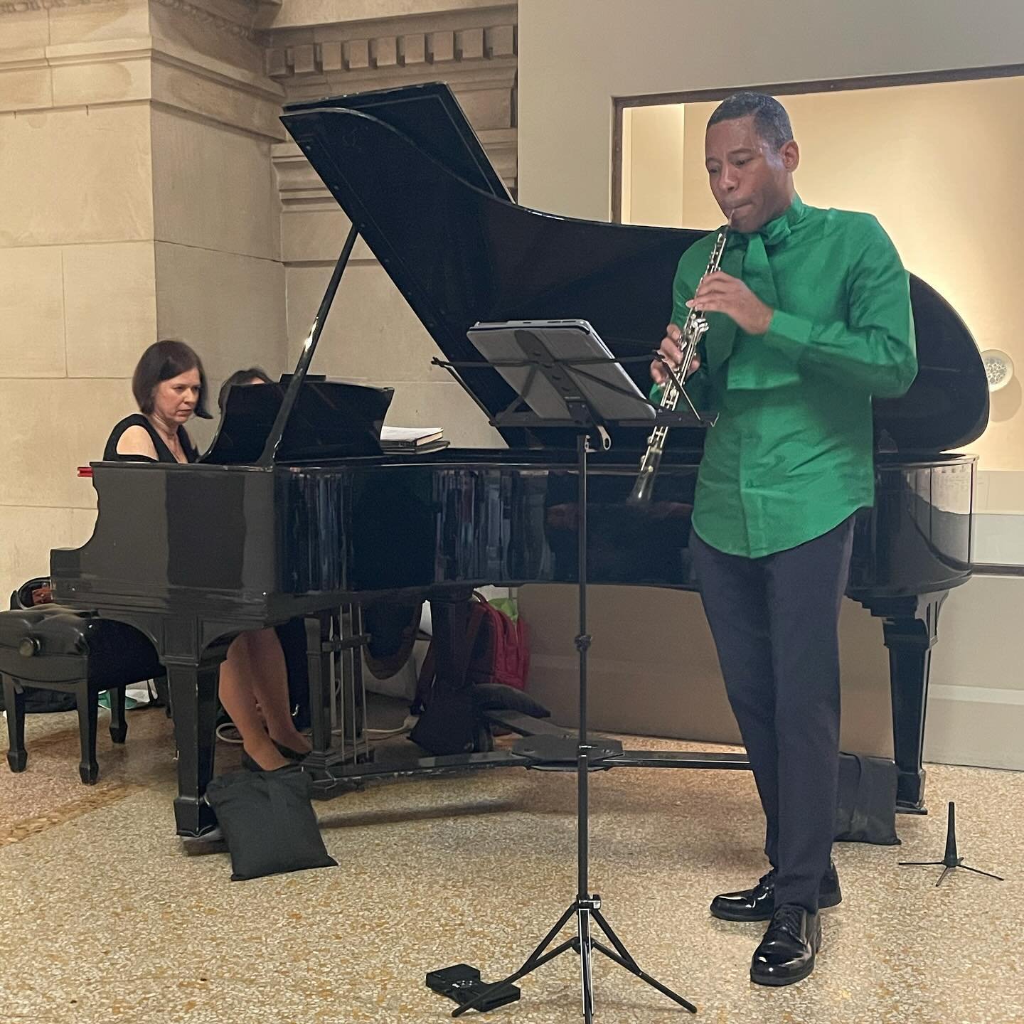 Saturday evening The Met Museum&rsquo;s ETHEL series, oboist Hassan Anderson and pianist Lydia Brown performing.

@metmuseum @metmusicalinstruments @metlivearts @hassanandersonmusic @lydiatheencyclopidia #harlemrenaissance #blackcomposers #classicalm