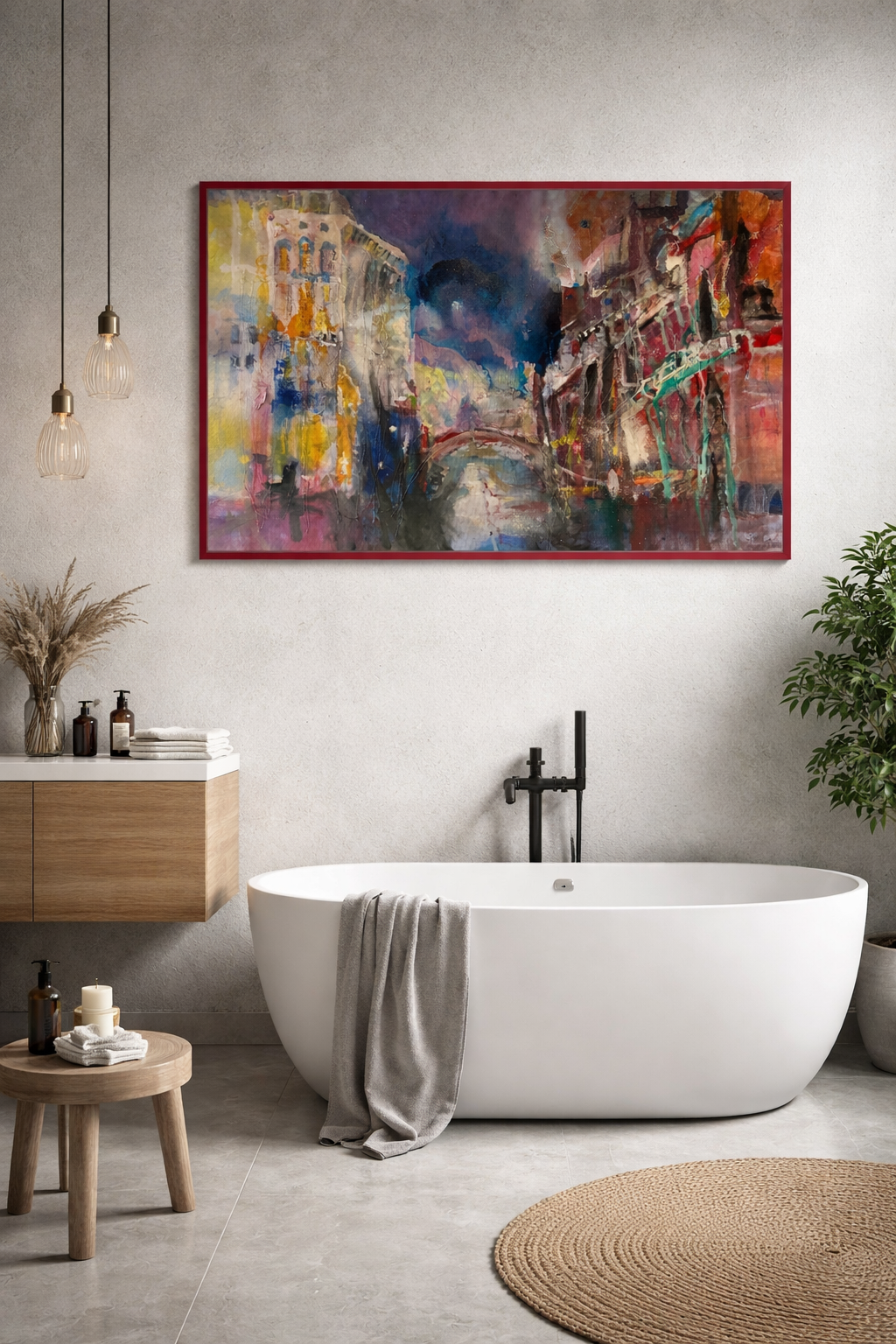 Venezia Rio della Frescada 2026 Mixed Media auf Leinwand 65 x94 cm