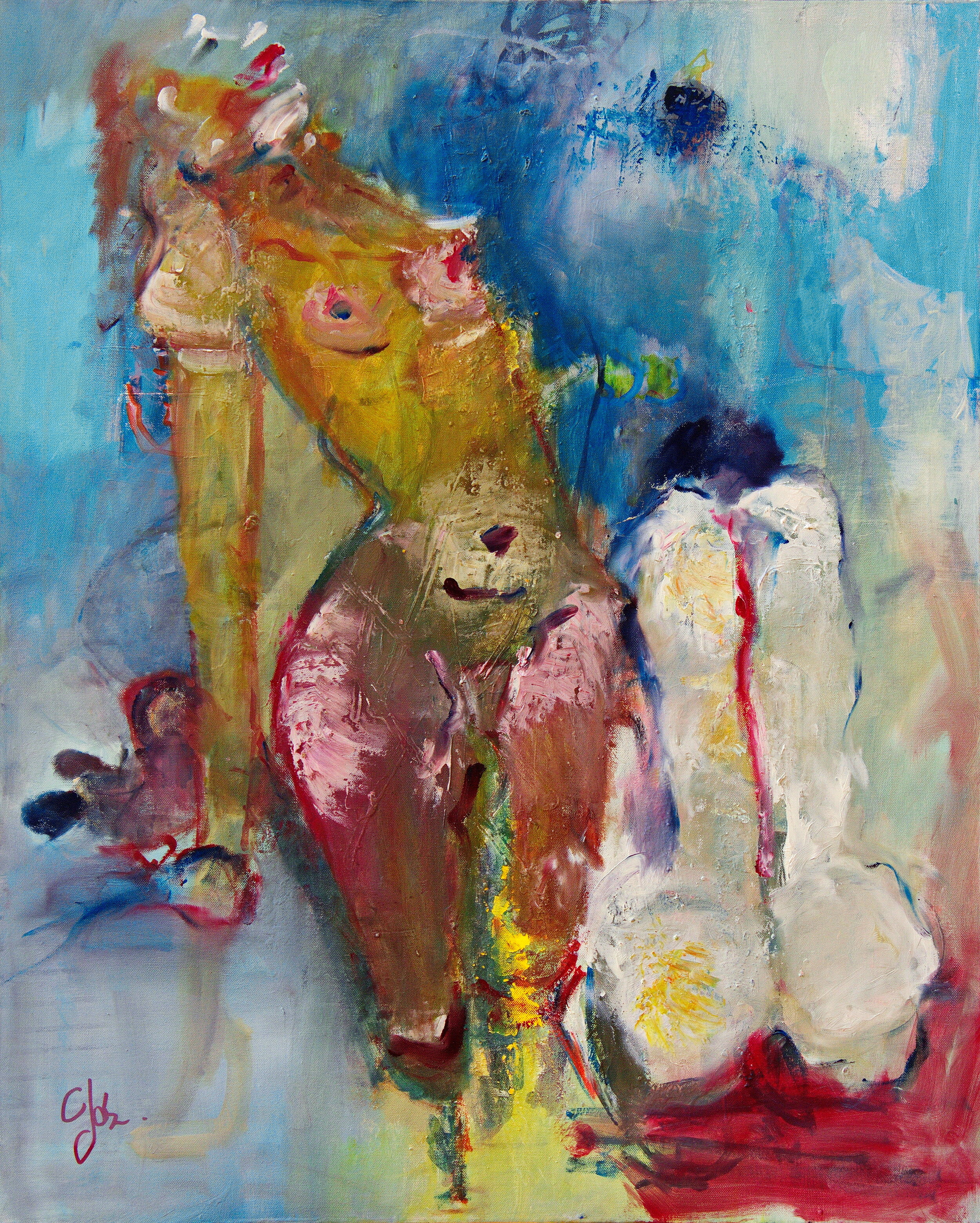 Sirenen-Akt-Acryl auf LW 100  x 80 cm 2019