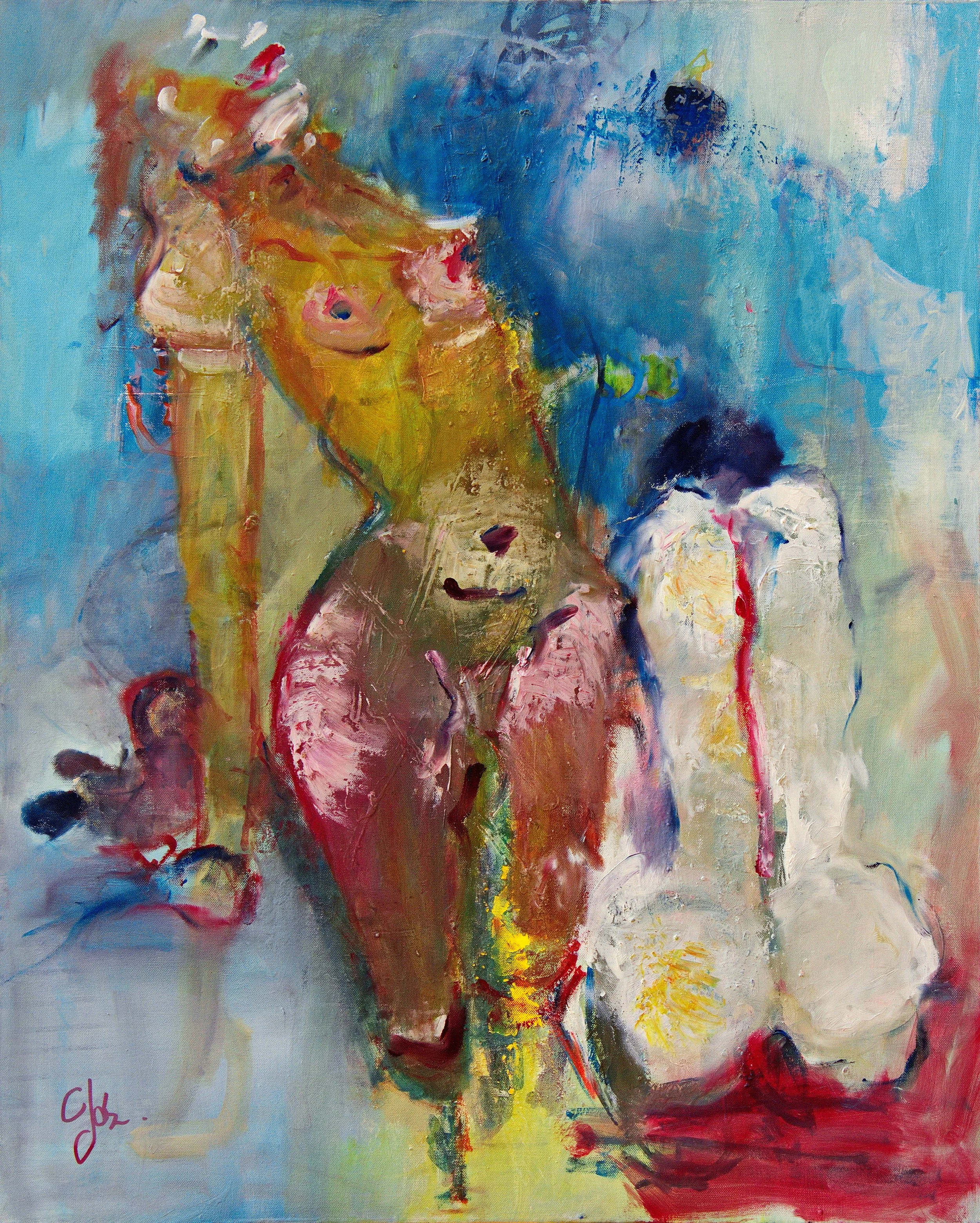 ,,Akt Sirenen'' 100 x 80 cm Acryl auf Leinwand 2019