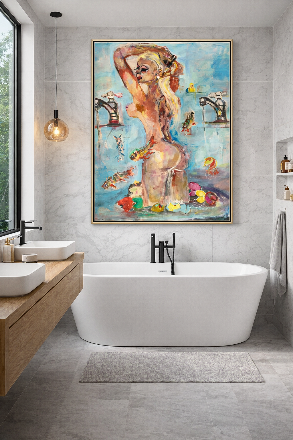 Bathseba im Bade 100 x 130 cm Öl -Leinwand-2025