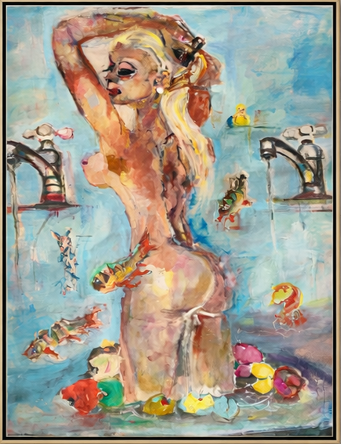 Bathseba im Bade-100x130 cm Öl -Leinwand-2025