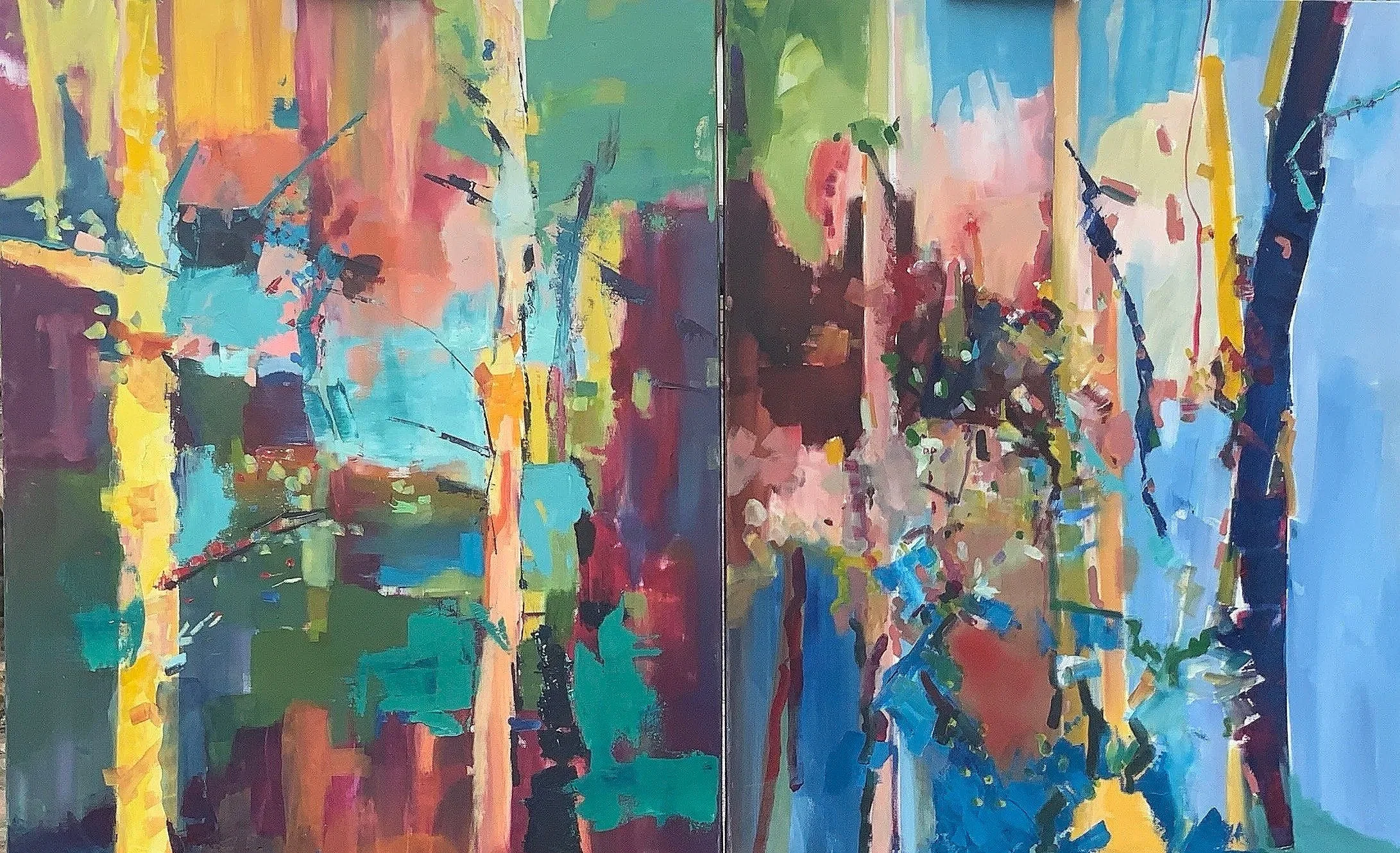 Lichtung der Stimmen Diptychon · 100 × 160 cm (2 × 100 × 80 cm)