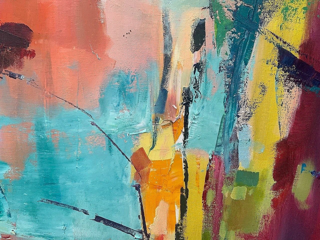 Lichtung der Stimmen Diptychon · 100 x 160 cm (2 x 100 x 80 cm) Deitailansicht