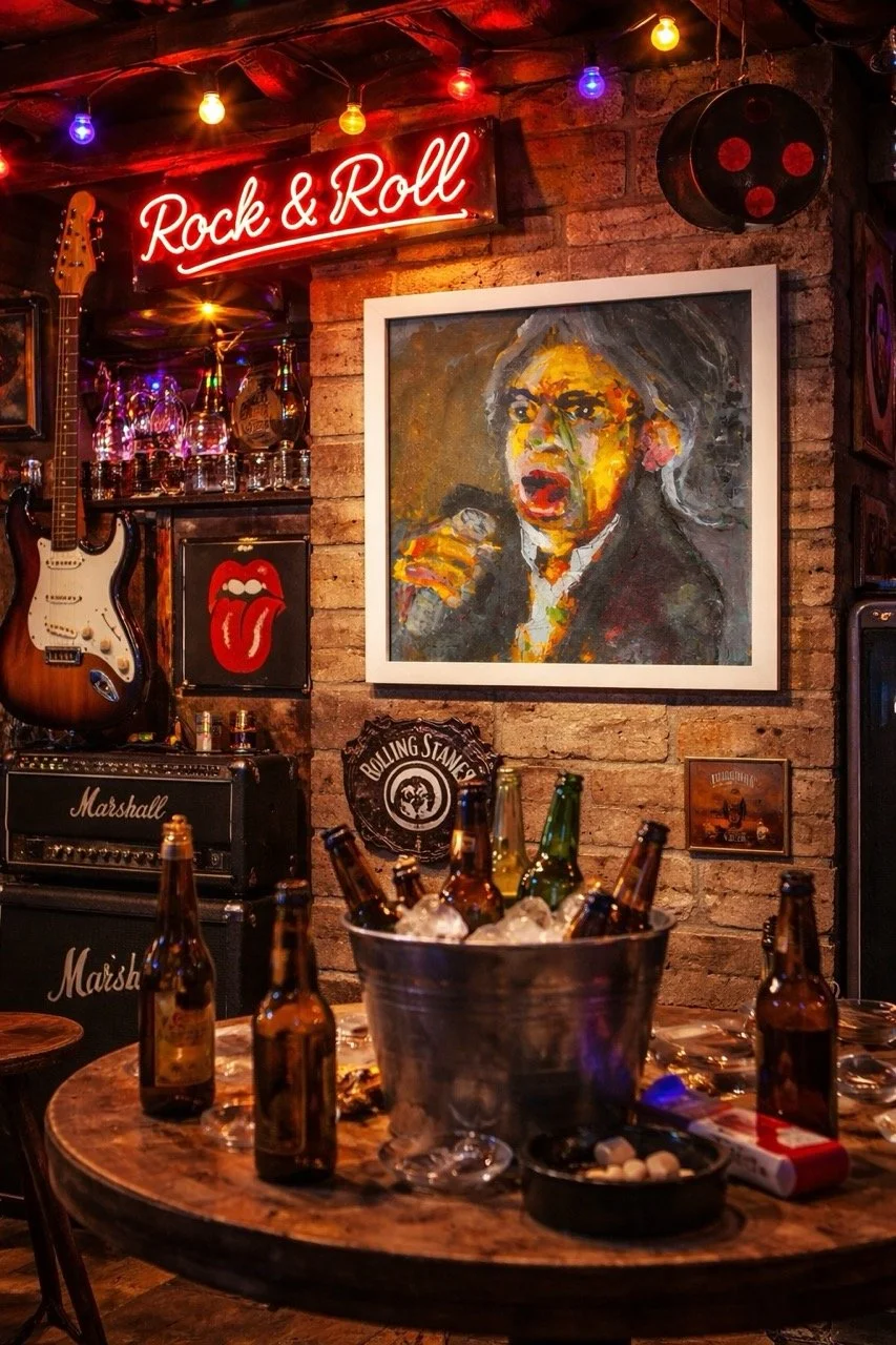 „Mick Jagger“Mischtechik auf Leinwand 30 x 30 cm