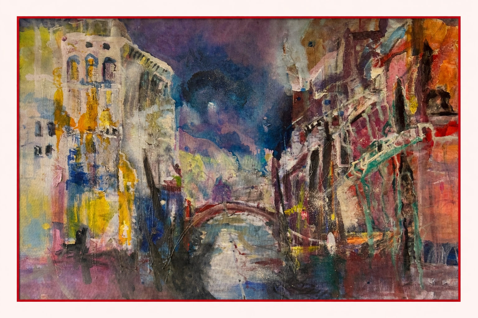 Venezia Rio della Frescada 2026 Mixed Media auf Leinwand 65 x94 cm