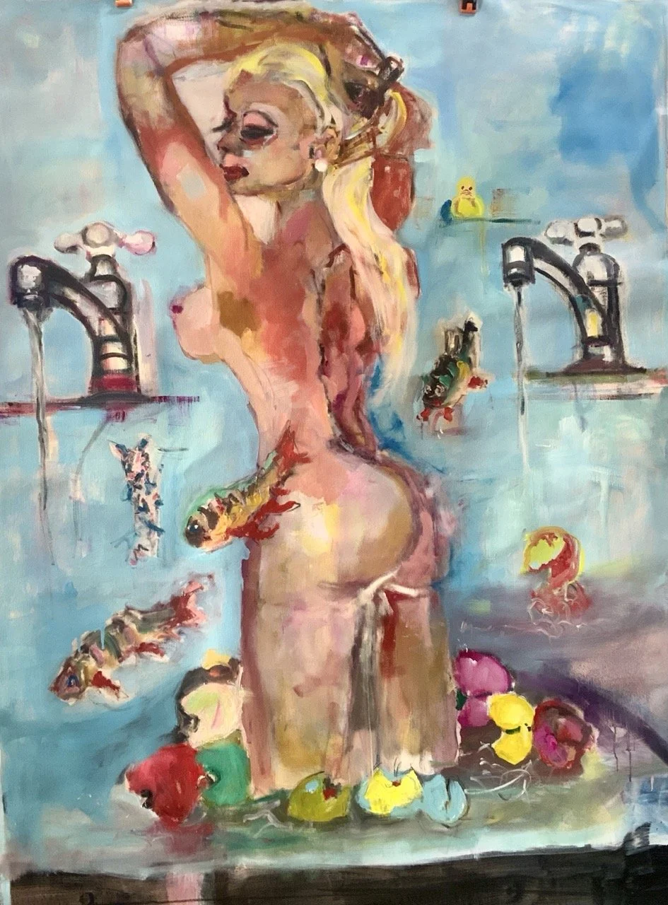 (Bathseba im Bade-130 x 100 cm Öl -Leinwand-2025).