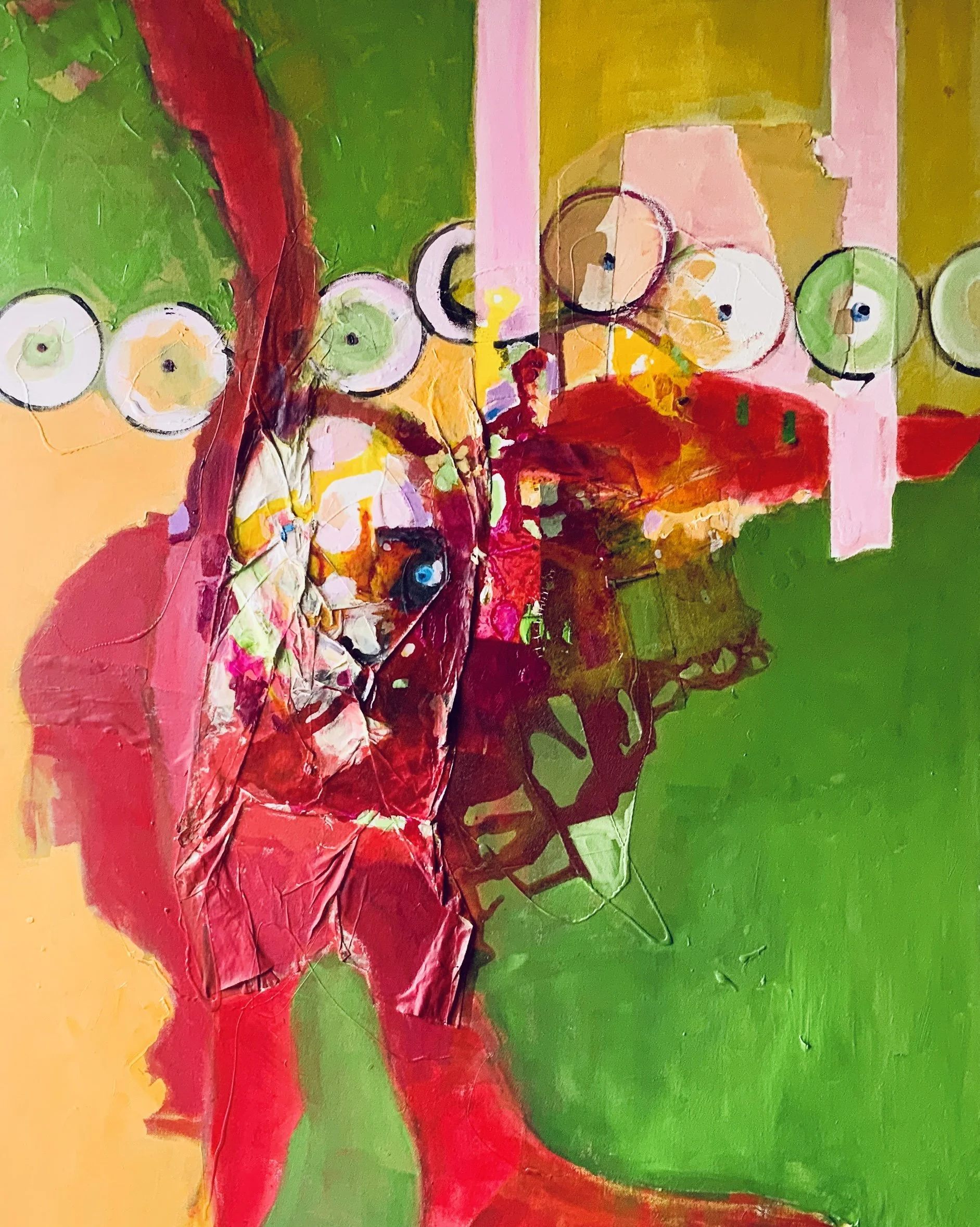 Friedrich Nietzsche und die Technik  Mixed Media, Öl auf Leinwand Maße: 100 x 80 cm