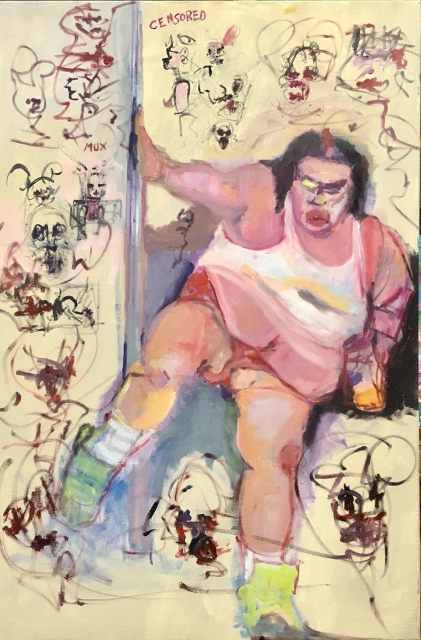 Pool Dancing Öl auf Leinwand, 120 × 80 cm
