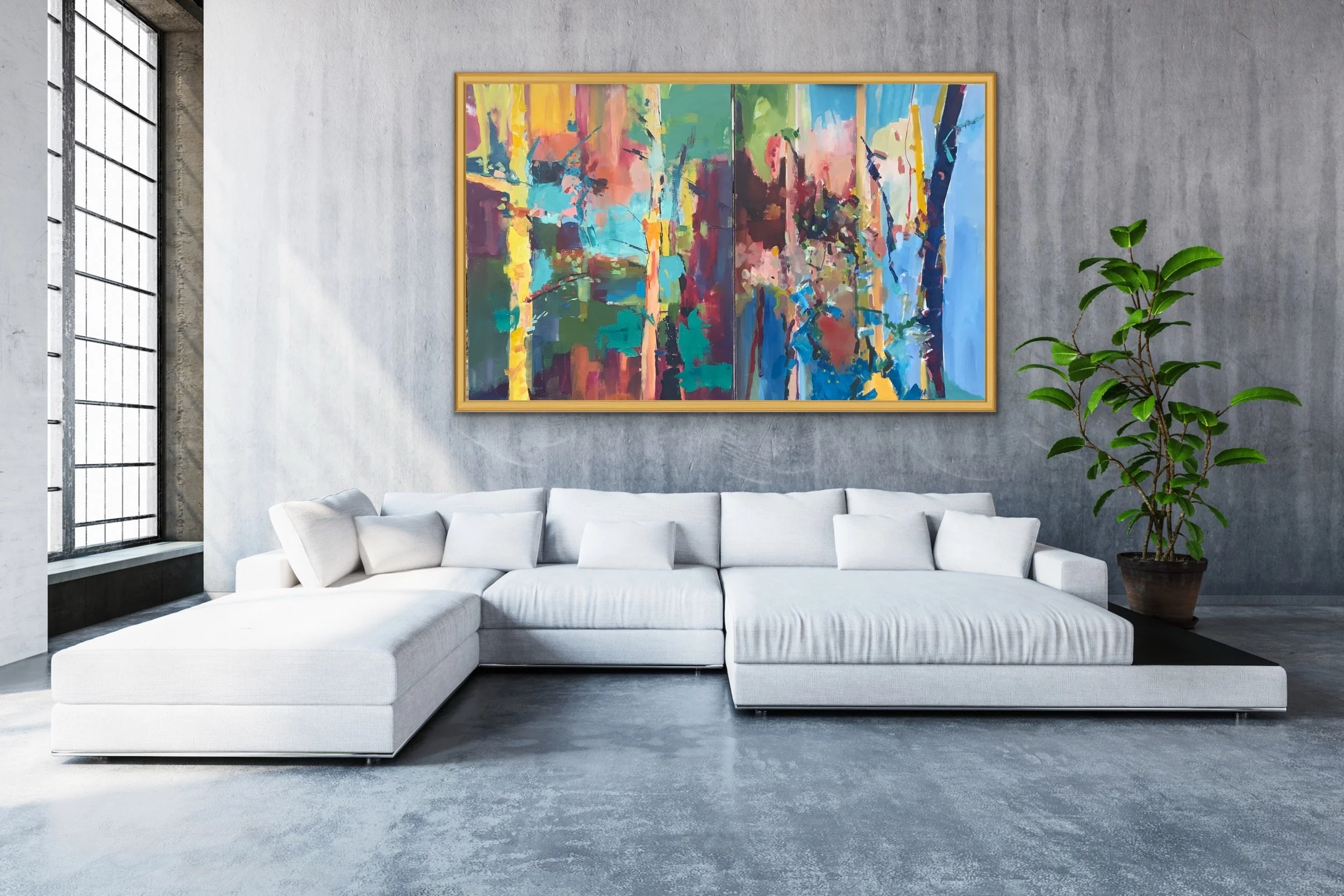 Lichtung der Stimmen Diptychon · 100 x 160 cm (2 x 100 x 80 cm)