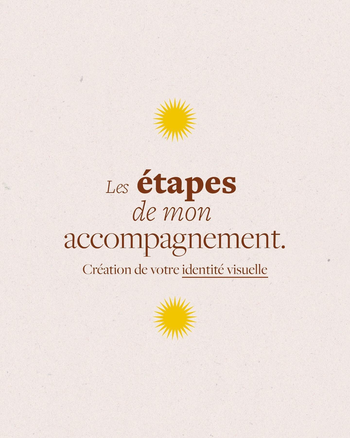 ☀️ Les &eacute;tapes de mon accompagnement dans la cr&eacute;ation de votre identit&eacute; visuelle⁠ ☀️ ⁠
⁠
Gr&acirc;ce &agrave; une approche strat&eacute;gique, une &eacute;coute approfondie de votre besoin et la compr&eacute;hension de votre ADN e