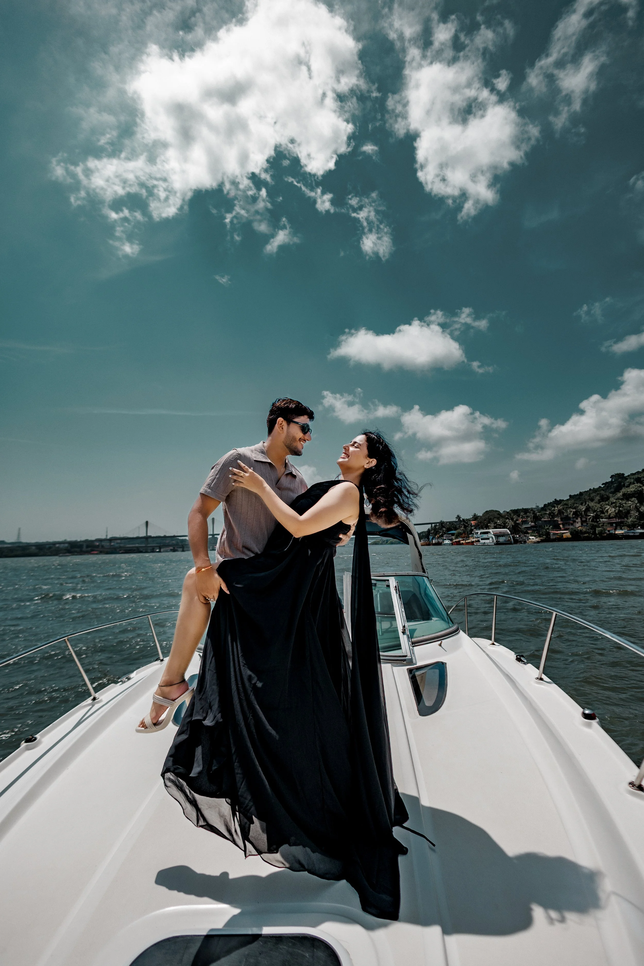 Prewedding Gown Dress with shoulder trail in Black - Free Size S M L