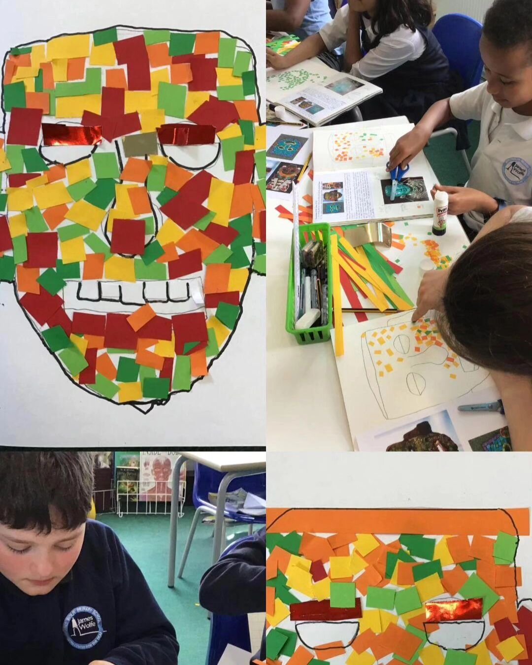 Y5E have been studying the art mosaics of the Maya Civilisation. They have created their own mosaics.#artsatjameswolfe #greenwichschool