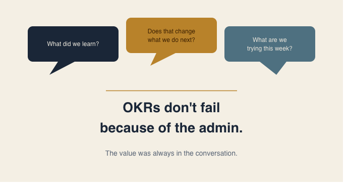 OKRs don't fail because of the admin