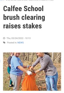 SWT - Calfee School Brush Clearing Raises Stakes