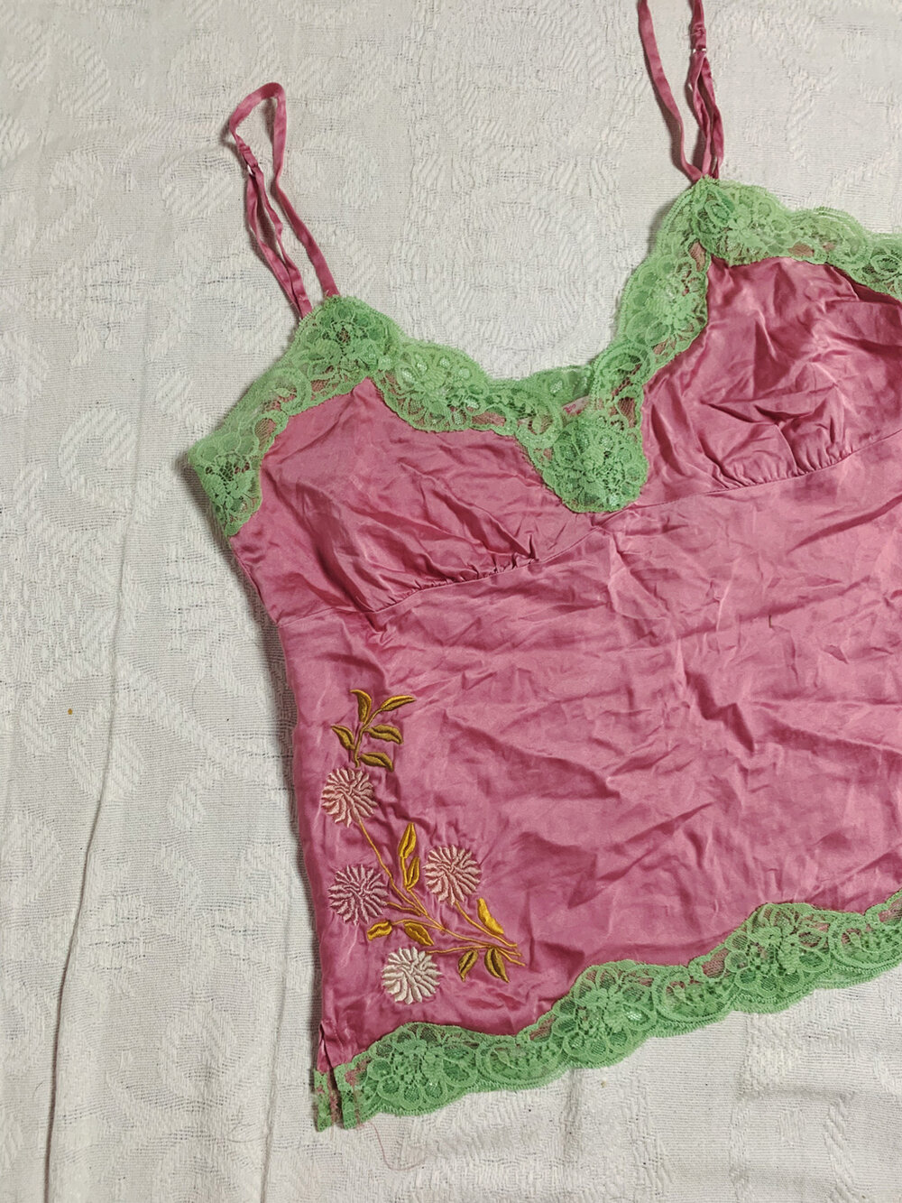 Pink + Green Y2K Cami  S — Misfit Thrifted