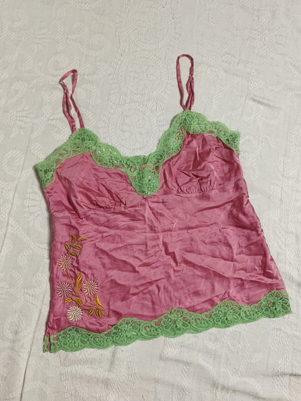 Pink + Green Y2K Cami | S — Misfit Thrifted
