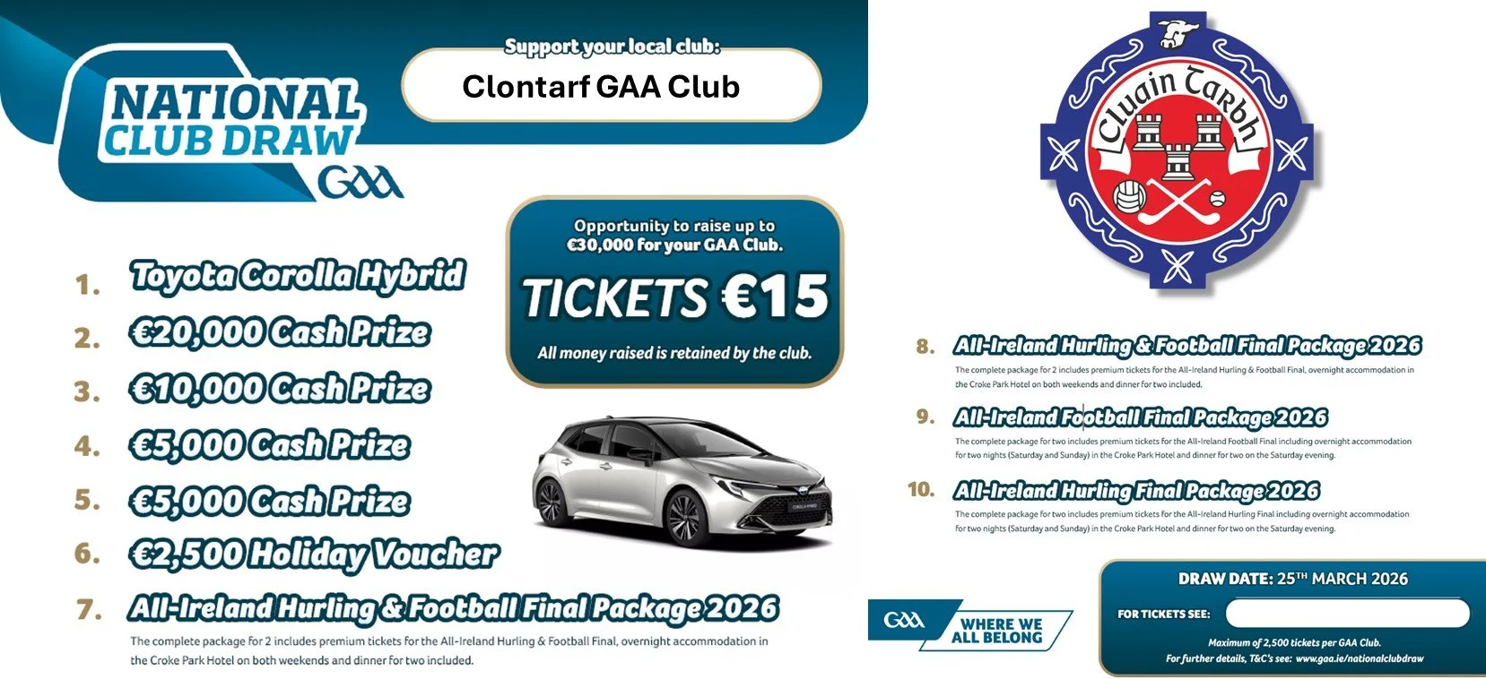GAA National Club Draw 2026 Ticket