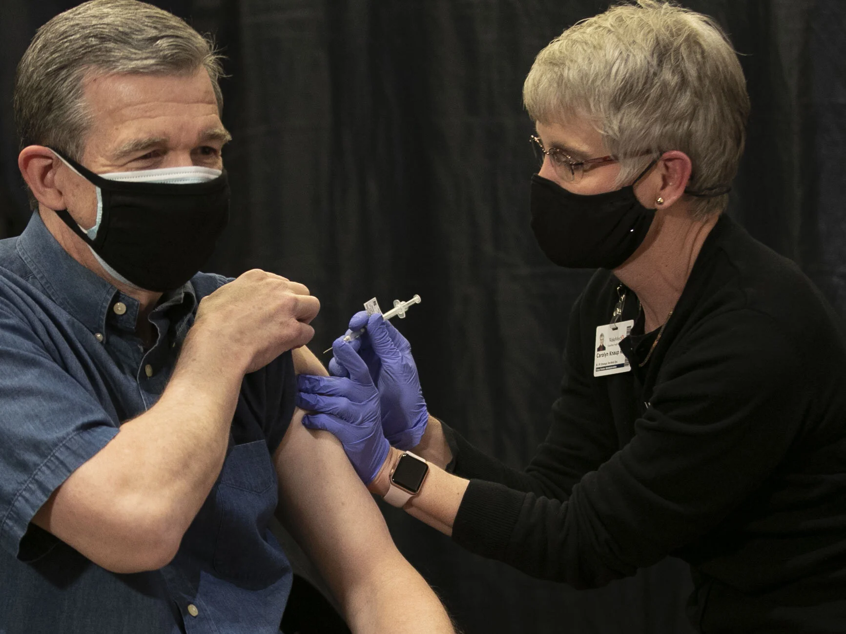 Governor Cooper receives a COVID-19 vaccine